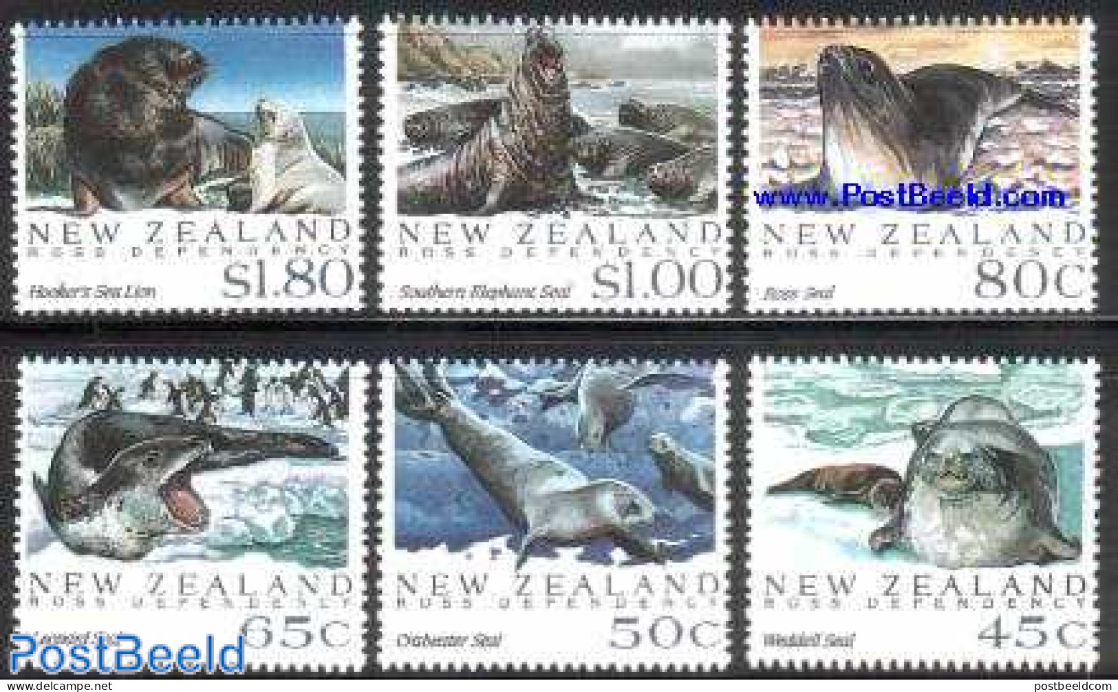 New Zealand 1992 Antarctic Seals 6v, Mint NH, Nature - Science - Animals (others & Mixed) - Sea Mammals - The Arctic &.. - Unused Stamps