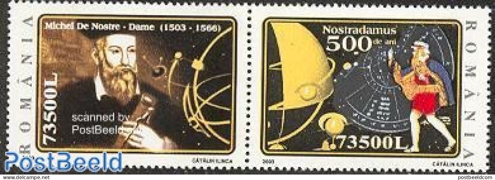 Romania 2003 Nostradamus 2v [:], Mint NH, Science - Astronomy - Art - Science Fiction - Unused Stamps