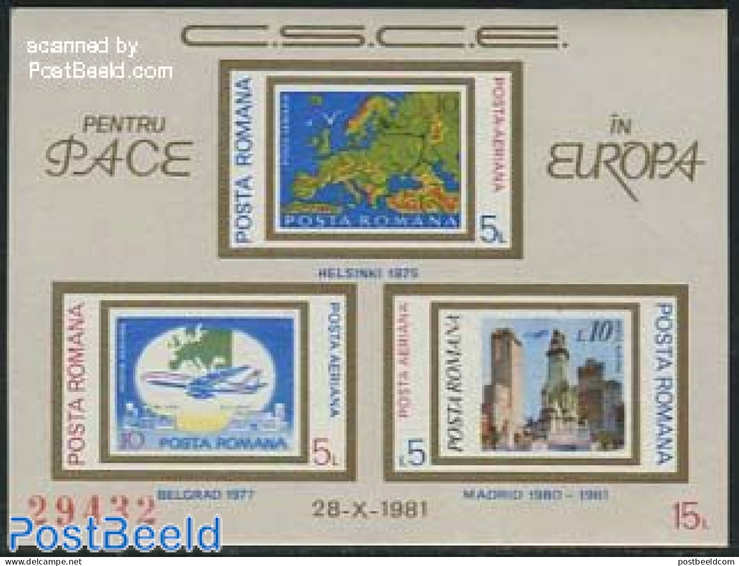 Romania 1981 KSZE S/s, Mint NH, History - Transport - Various - Europa Hang-on Issues - Aircraft & Aviation - Maps - Unused Stamps
