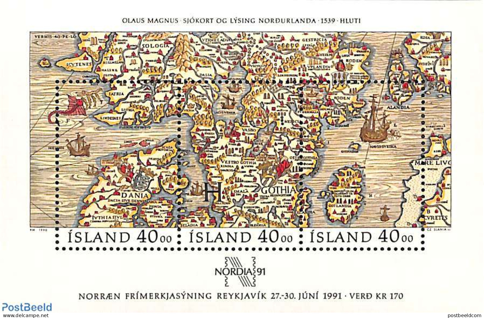 Iceland 1990 Stamp Day S/s, Mint NH, Transport - Various - Stamp Day - Ships And Boats - Maps - Nuevos
