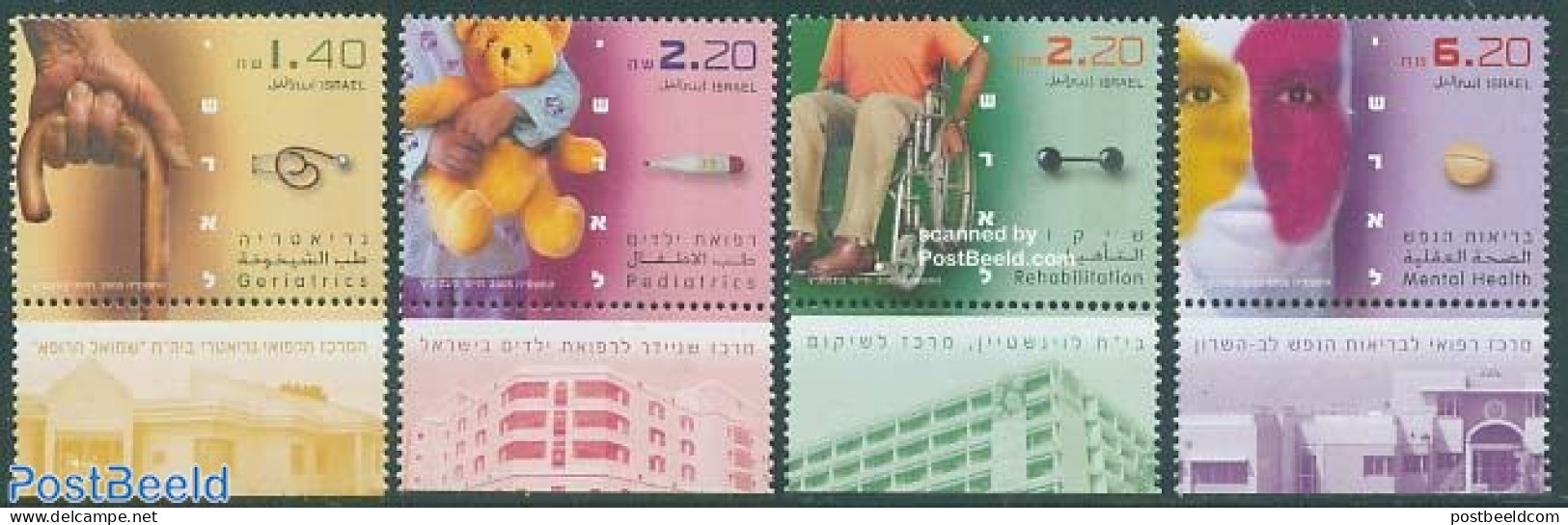 Israel 2005 Health 4v, Mint NH, Health - Various - Disabled Persons - Health - Teddy Bears - Ongebruikt (met Tabs)