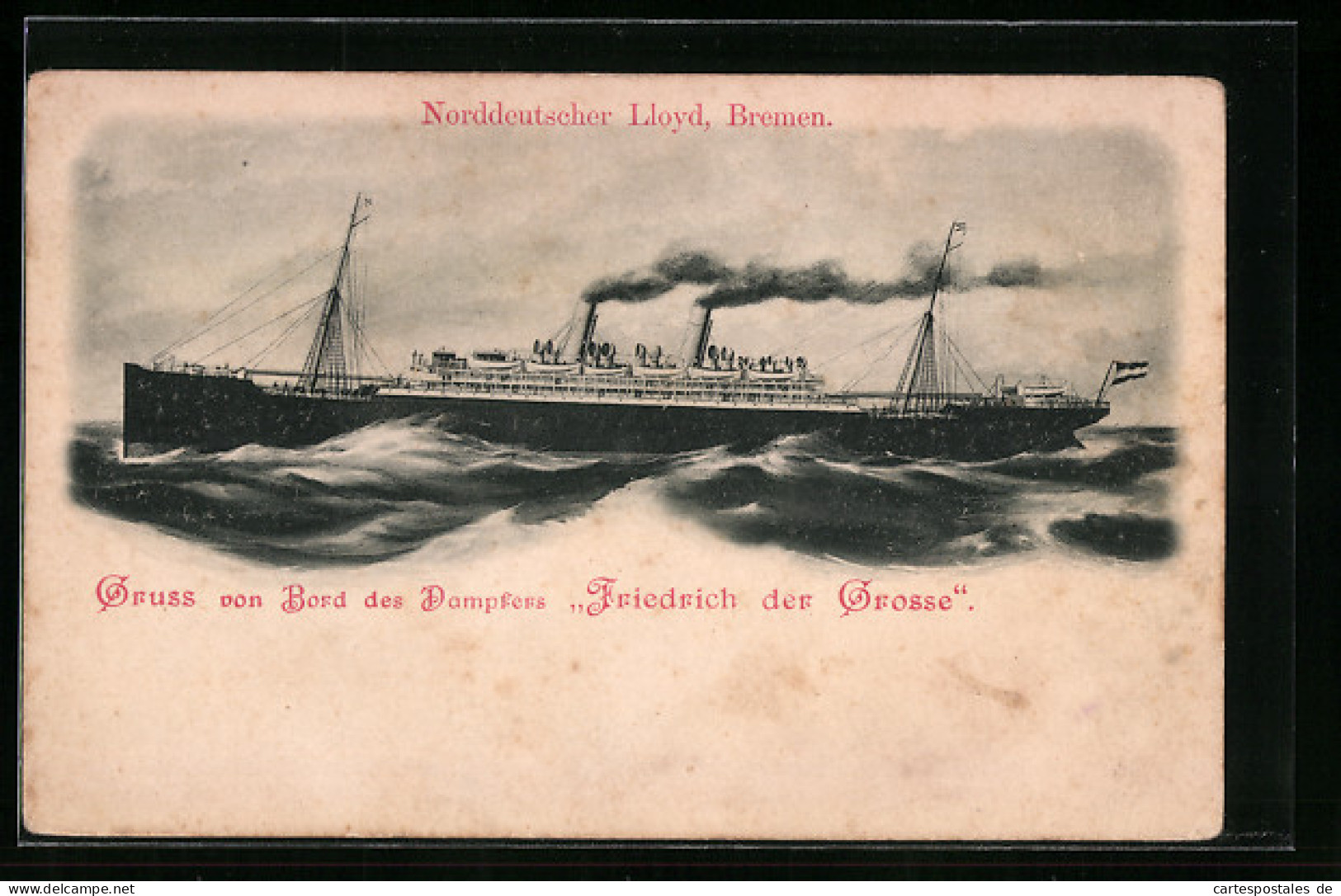 AK Passagierschiff Friedrich Der Grosse Des Nordd. Lloyds Bremen In Voller Fahrt  - Steamers