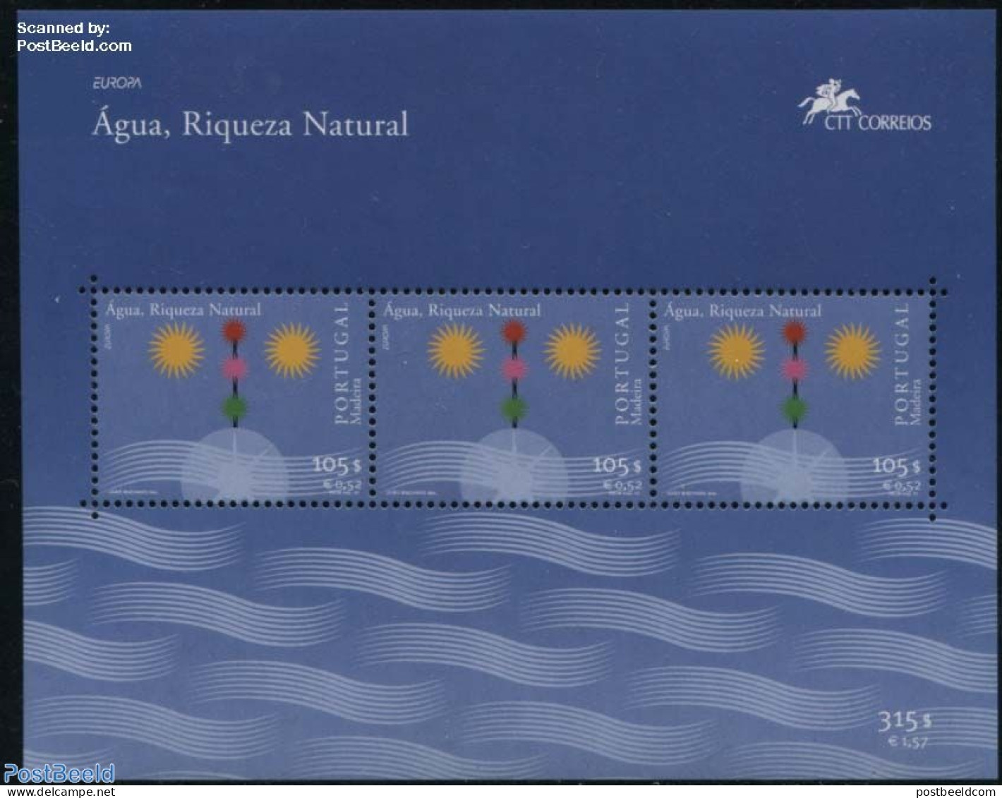 Madeira 2001 Europa, Water S/s, Mint NH, History - Nature - Europa (cept) - Water, Dams & Falls - Madeira