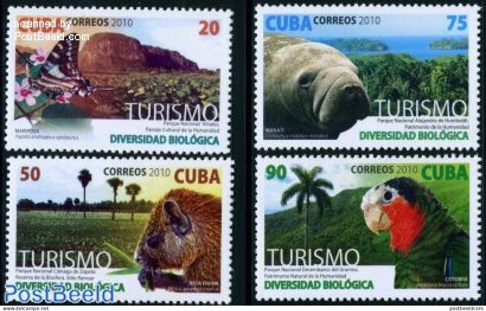 Cuba 2010 Tourism, Animals 4v, Mint NH, Nature - Various - Animals (others & Mixed) - Birds - Butterflies - Parrots - .. - Unused Stamps