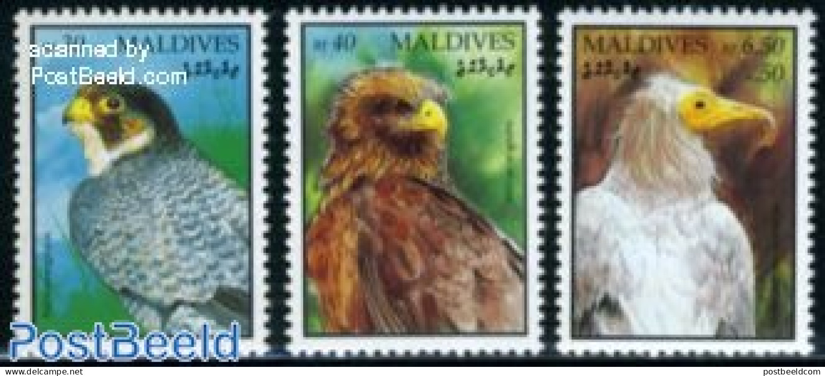 Maldives 1994 Definitives, Birds 3v, Mint NH, Nature - Birds - Birds Of Prey - Maldivas (1965-...)