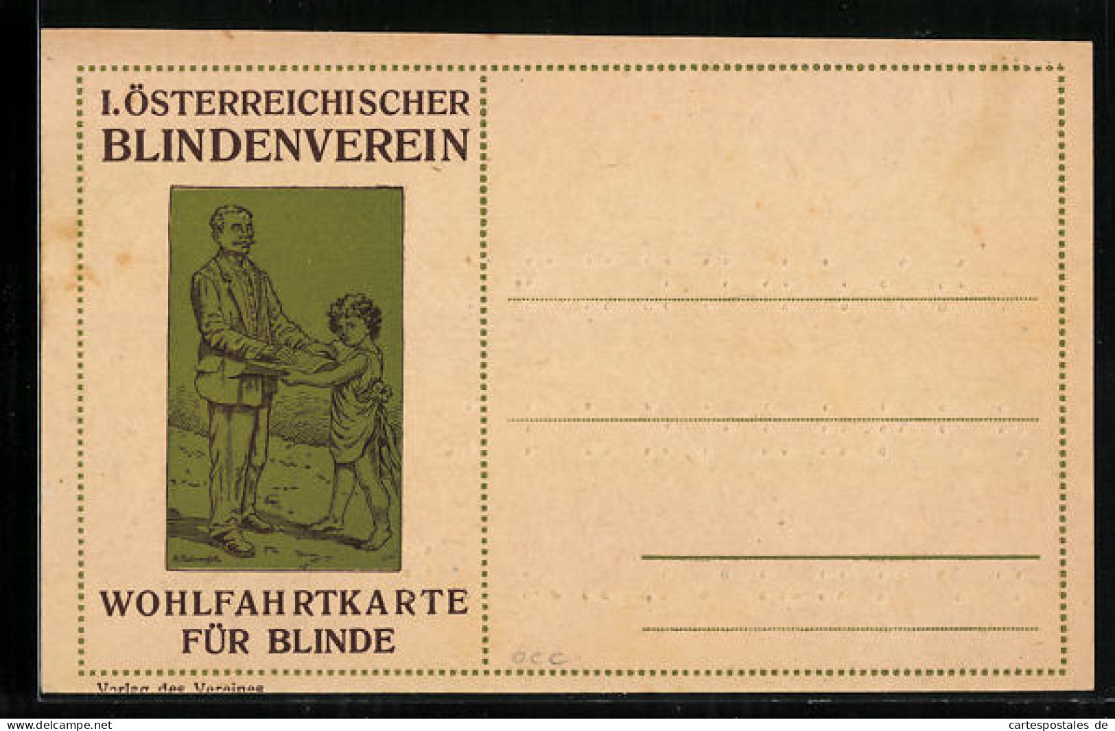 Präge-AK Wohlfahrtskarte Des I. Österreichischen Blindenvereins, Alphabet In Blindenschrift  - Santé