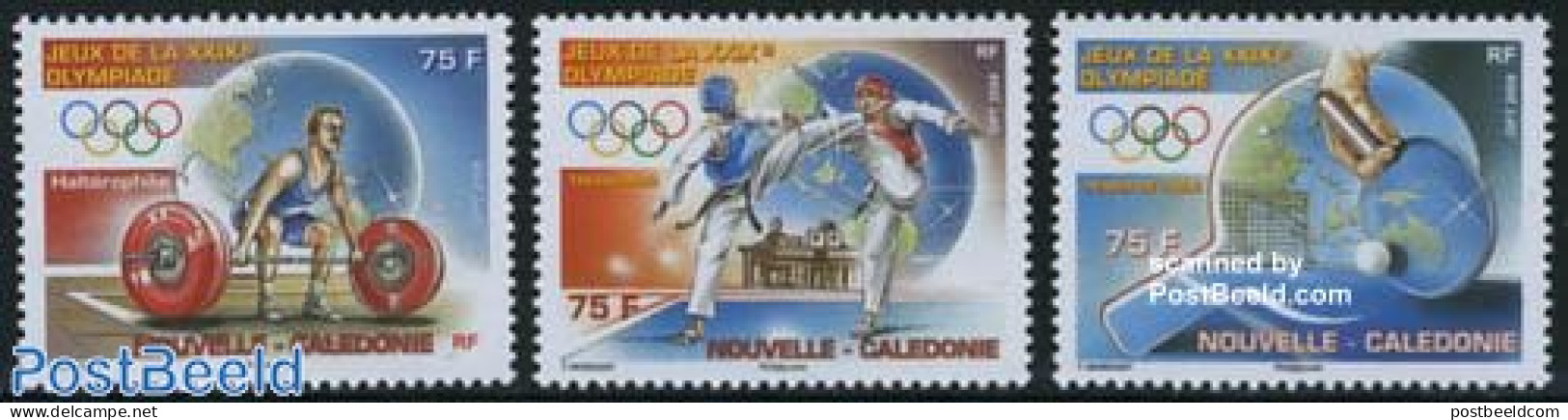 New Caledonia 2008 Olympic Games Beijing 3v, Mint NH, Sport - Various - Olympic Games - Table Tennis - Weightlifting -.. - Nuovi