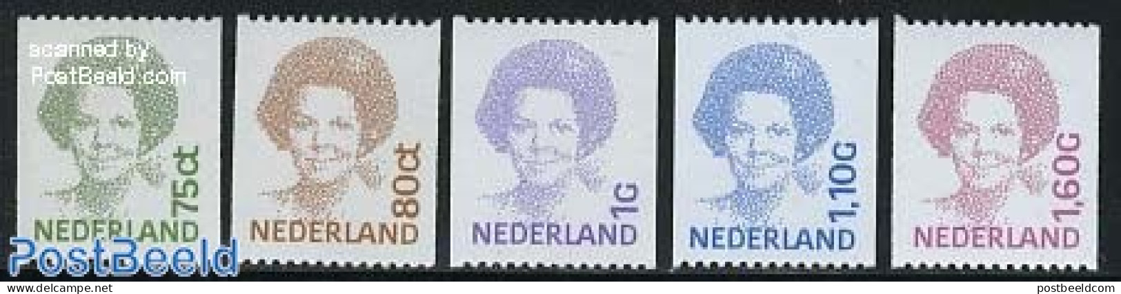 Netherlands 1991 Definitives, Coil Stamps 5v, Mint NH - Unused Stamps