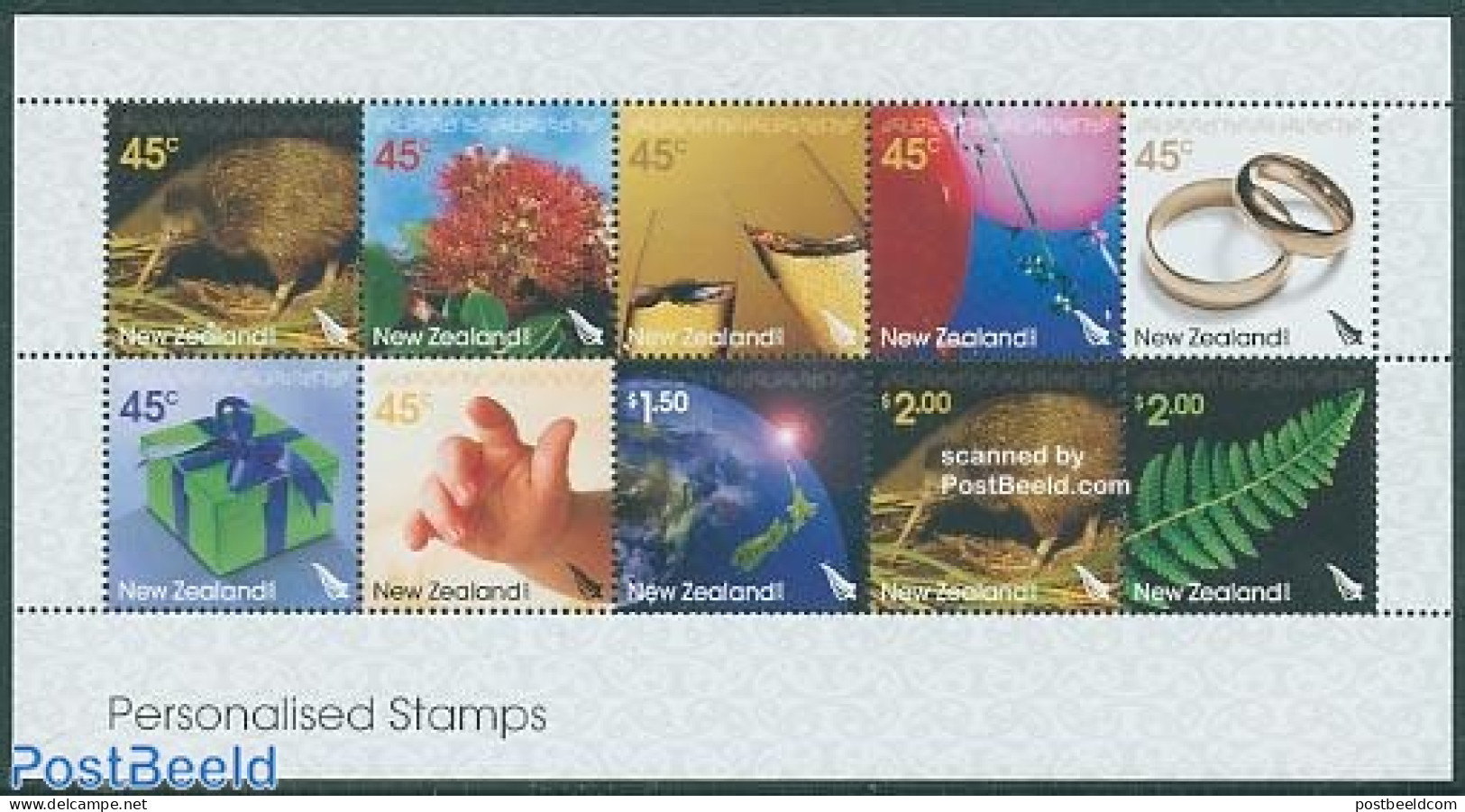 New Zealand 2005 Personalised Stamps 10v M/s, Mint NH, Nature - Various - Birds - Flowers & Plants - Wine & Winery - G.. - Nuovi