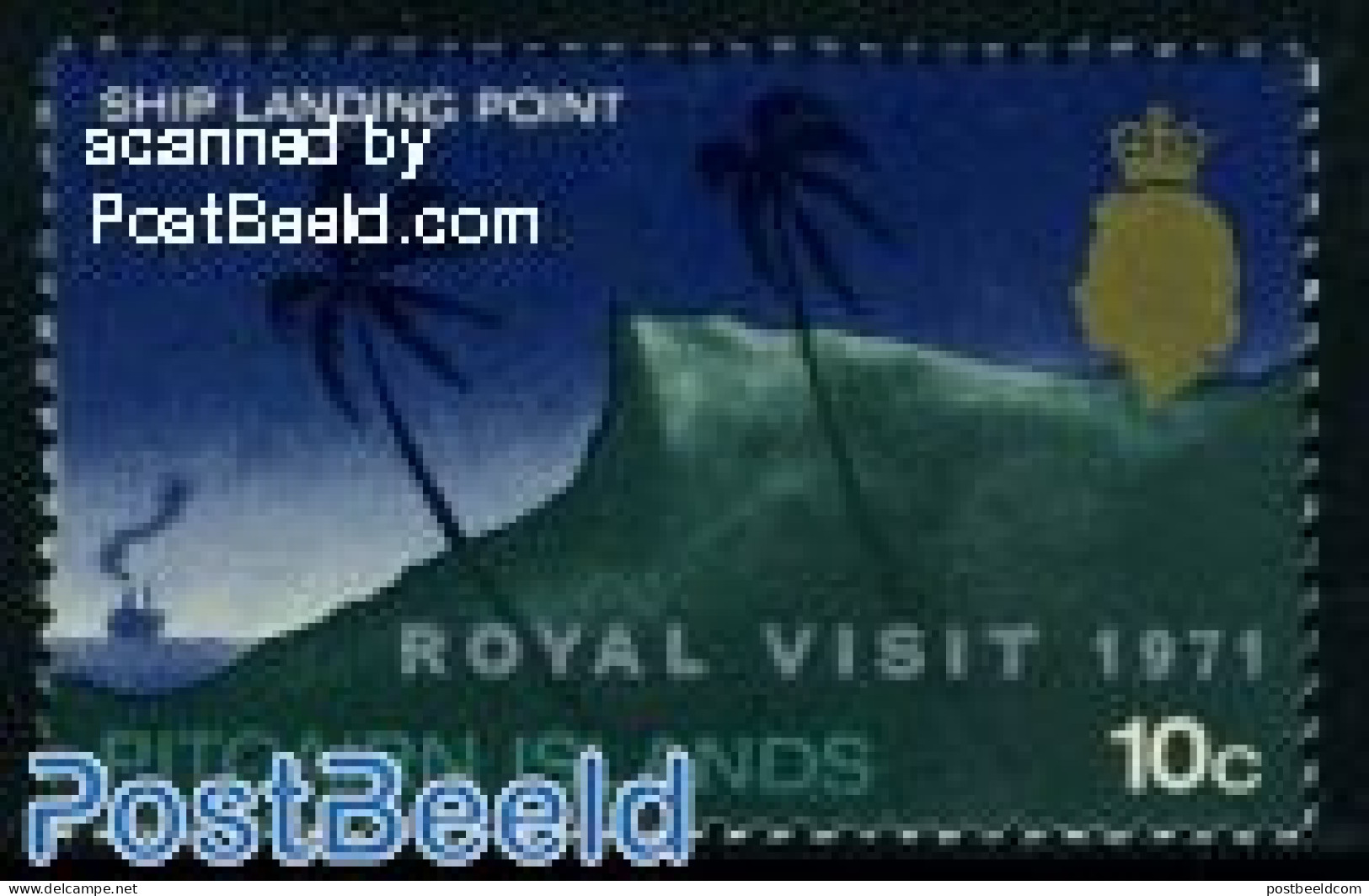 Pitcairn Islands 1971 Royal Visit 1v, Mint NH, History - Kings & Queens (Royalty) - Case Reali