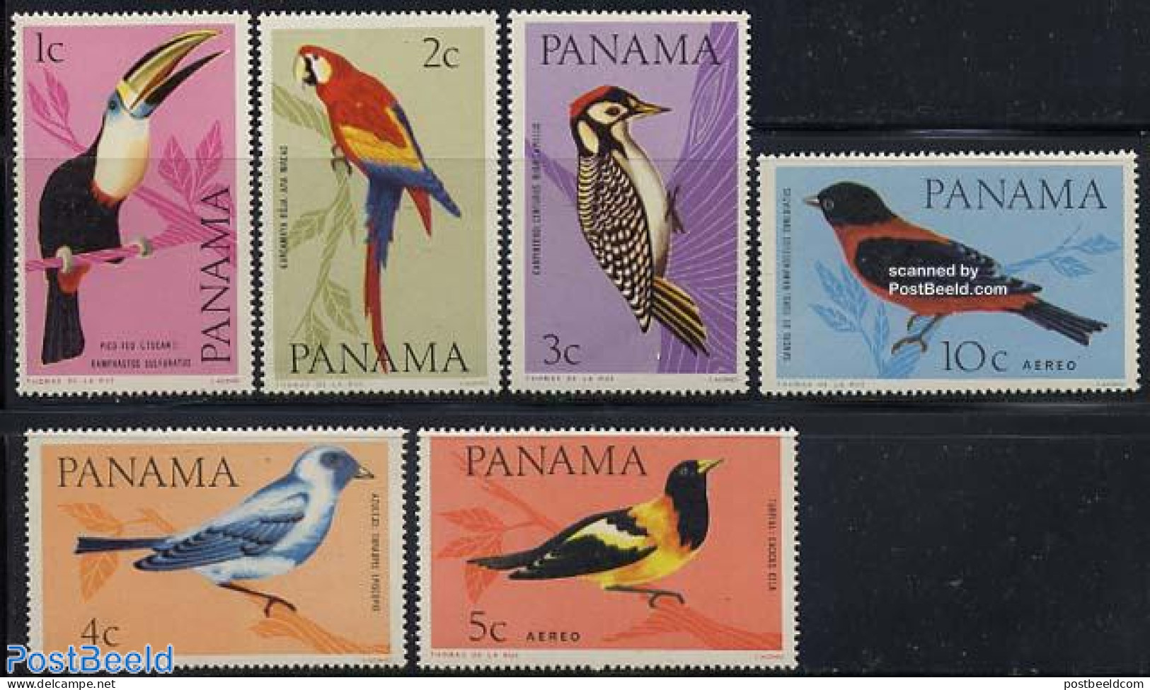 Panama 1965 Birds 6v, Mint NH, Nature - Birds - Parrots - Woodpeckers - Toucans - Panamá