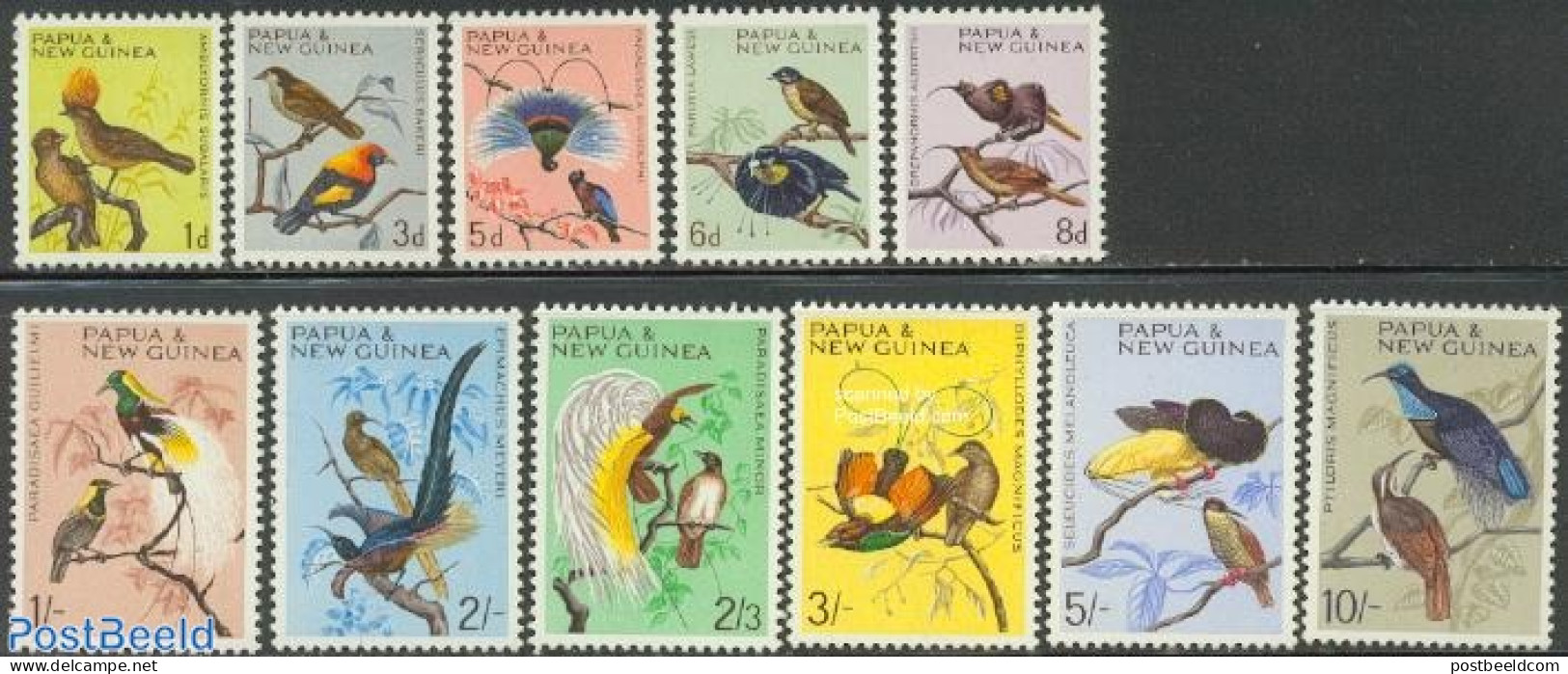 Papua New Guinea 1964 Birds 11v, Mint NH, Nature - Birds - Papúa Nueva Guinea