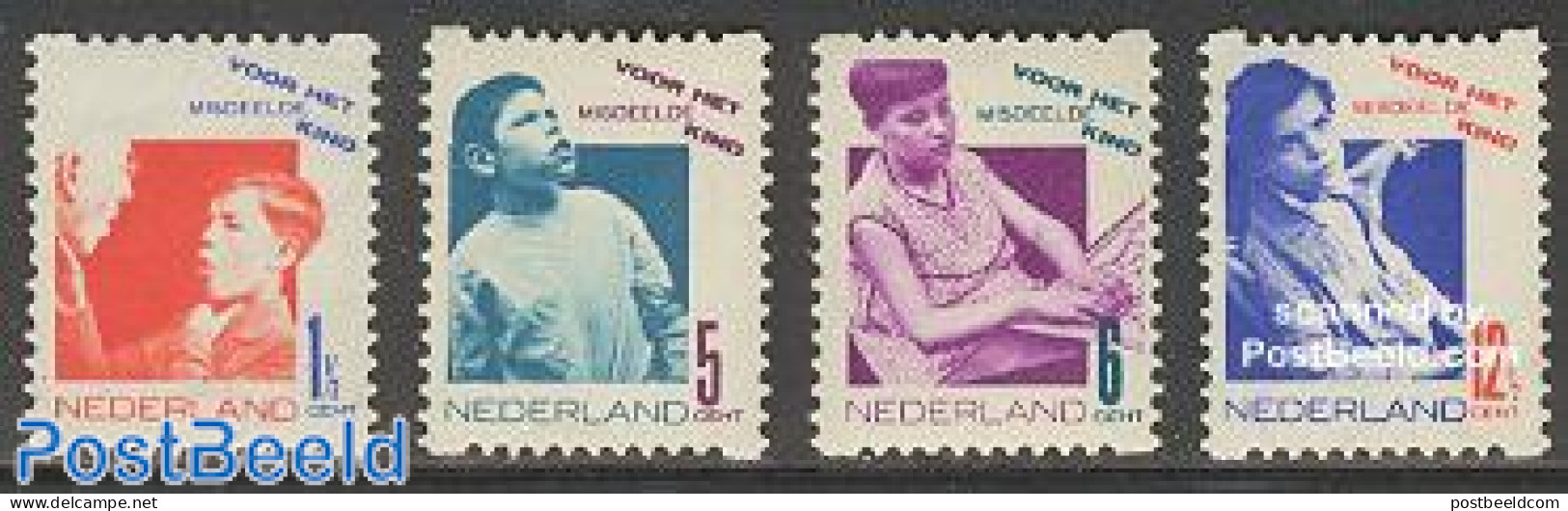 Netherlands 1931 Child Welfare 4v, Syncopatic Perf., Unused (hinged), Health - Disabled Persons - Ongebruikt
