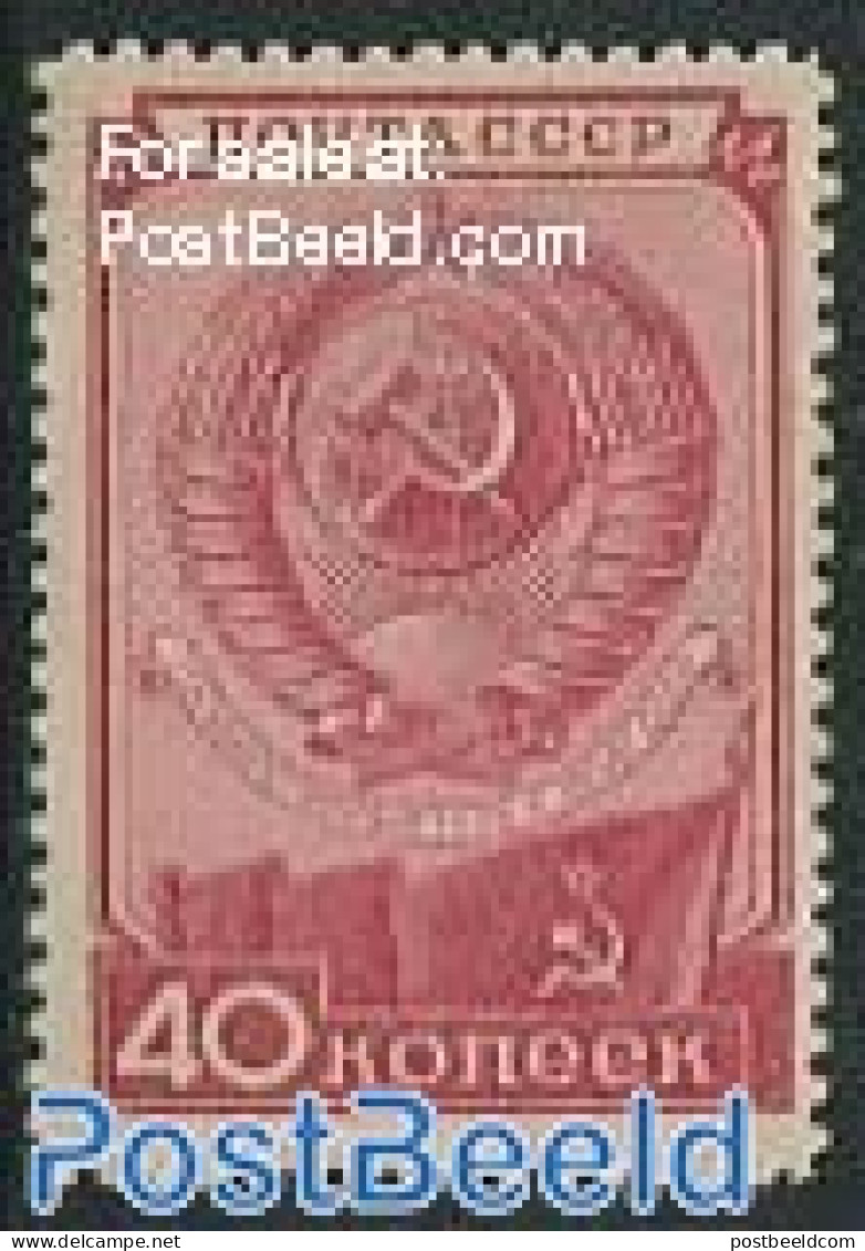 Russia, Soviet Union 1949 Day Of The Law 1v, Unused (hinged), History - Coat Of Arms - Ongebruikt