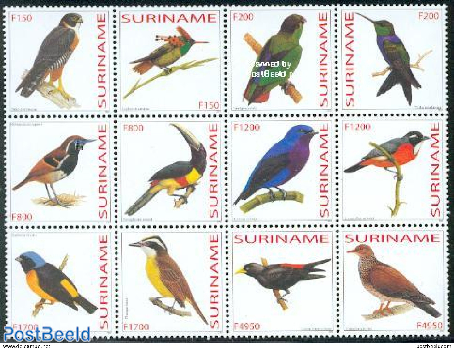 Suriname, Republic 2003 Birds 12v [===], Mint NH, Nature - Birds - Surinam