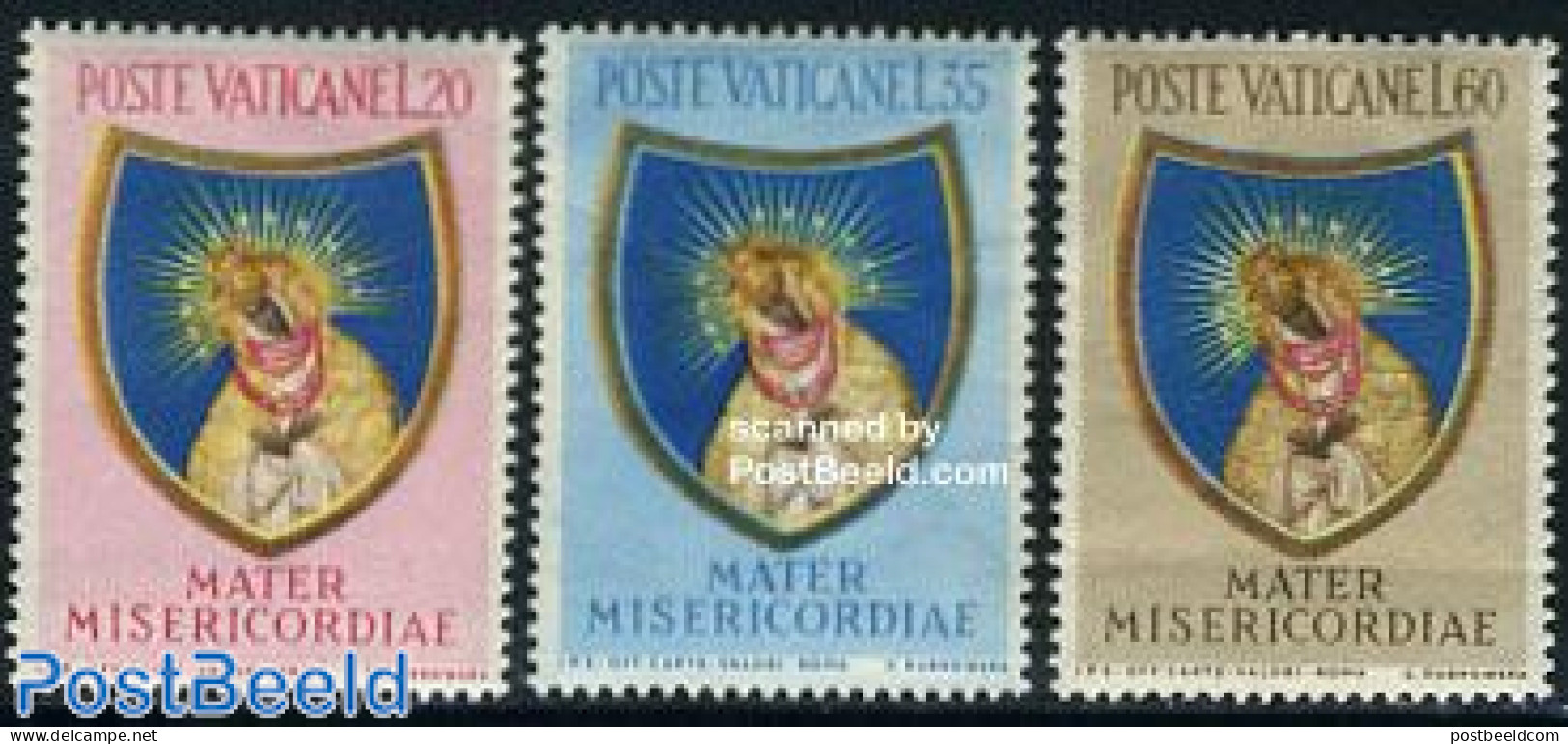 Vatican 1954 Maria Year 3v, Mint NH, Religion - Religion - Ongebruikt