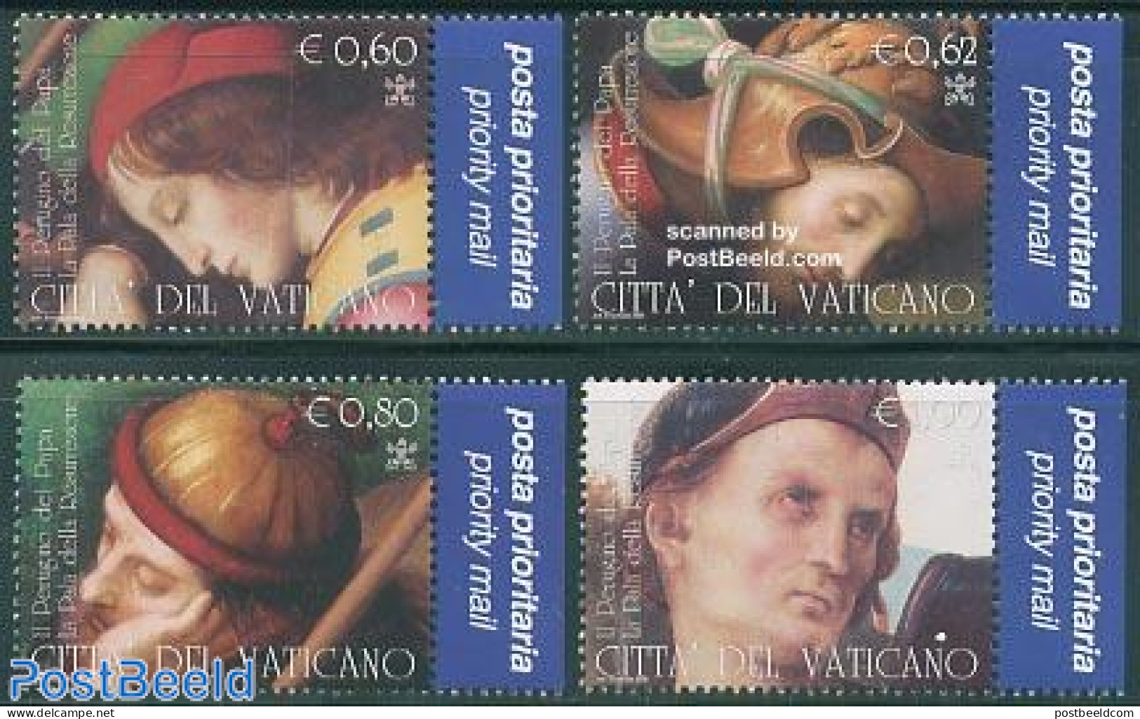 Vatican 2005 Perugino Of The Pope 4v+tabs, Mint NH, Art - Paintings - Ungebraucht