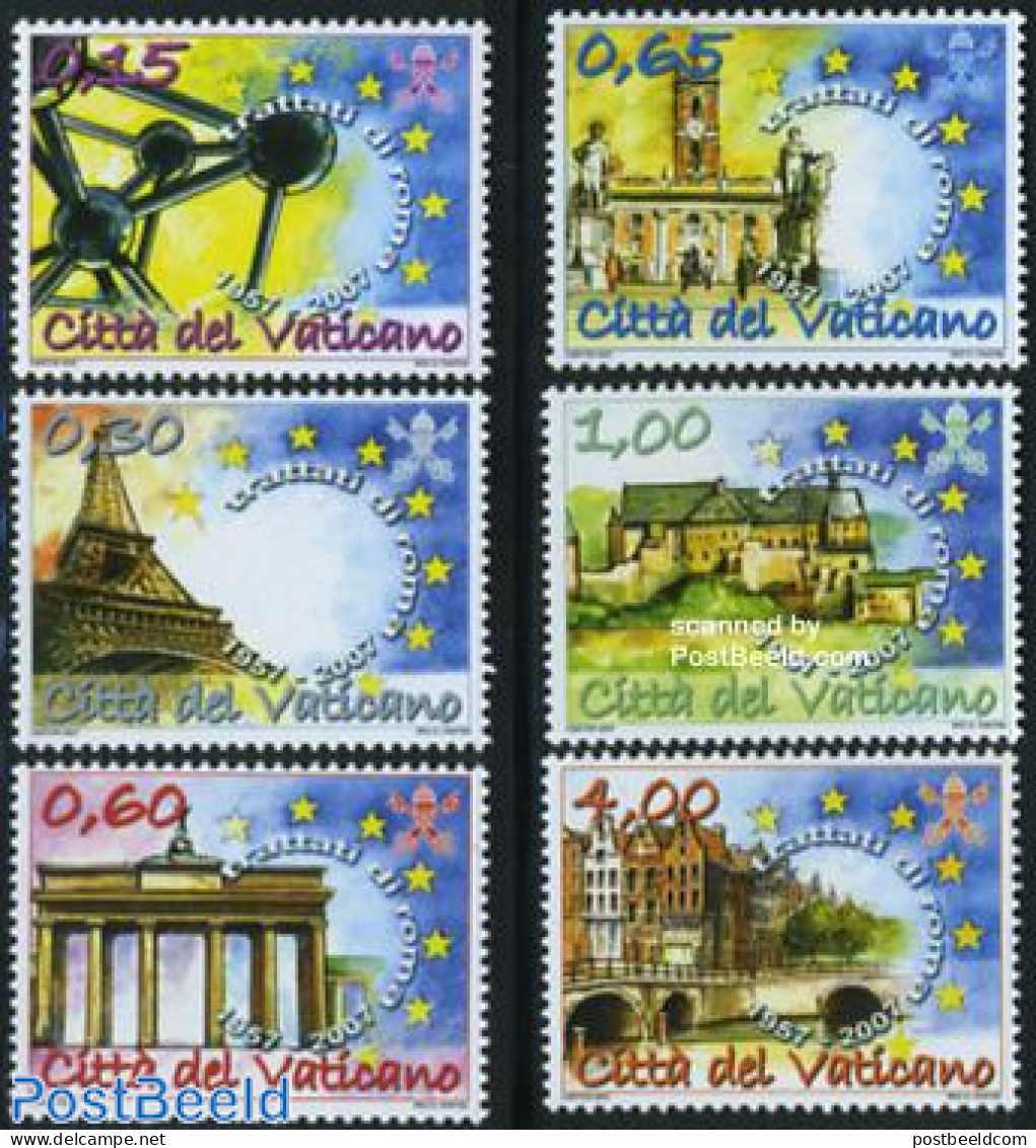 Vatican 2007 50 Years Treaty Of Rome 6v, Mint NH, History - Various - Europa Hang-on Issues - Netherlands & Dutch - To.. - Unused Stamps