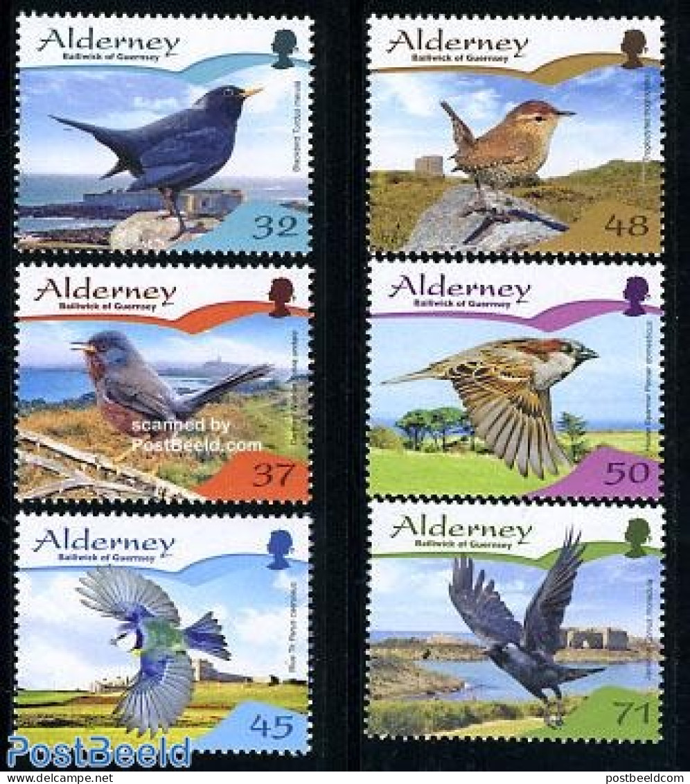 Alderney 2007 Resident Birds (part 2) 6v, Mint NH, Nature - Birds - Art - Castles & Fortifications - Schlösser U. Burgen