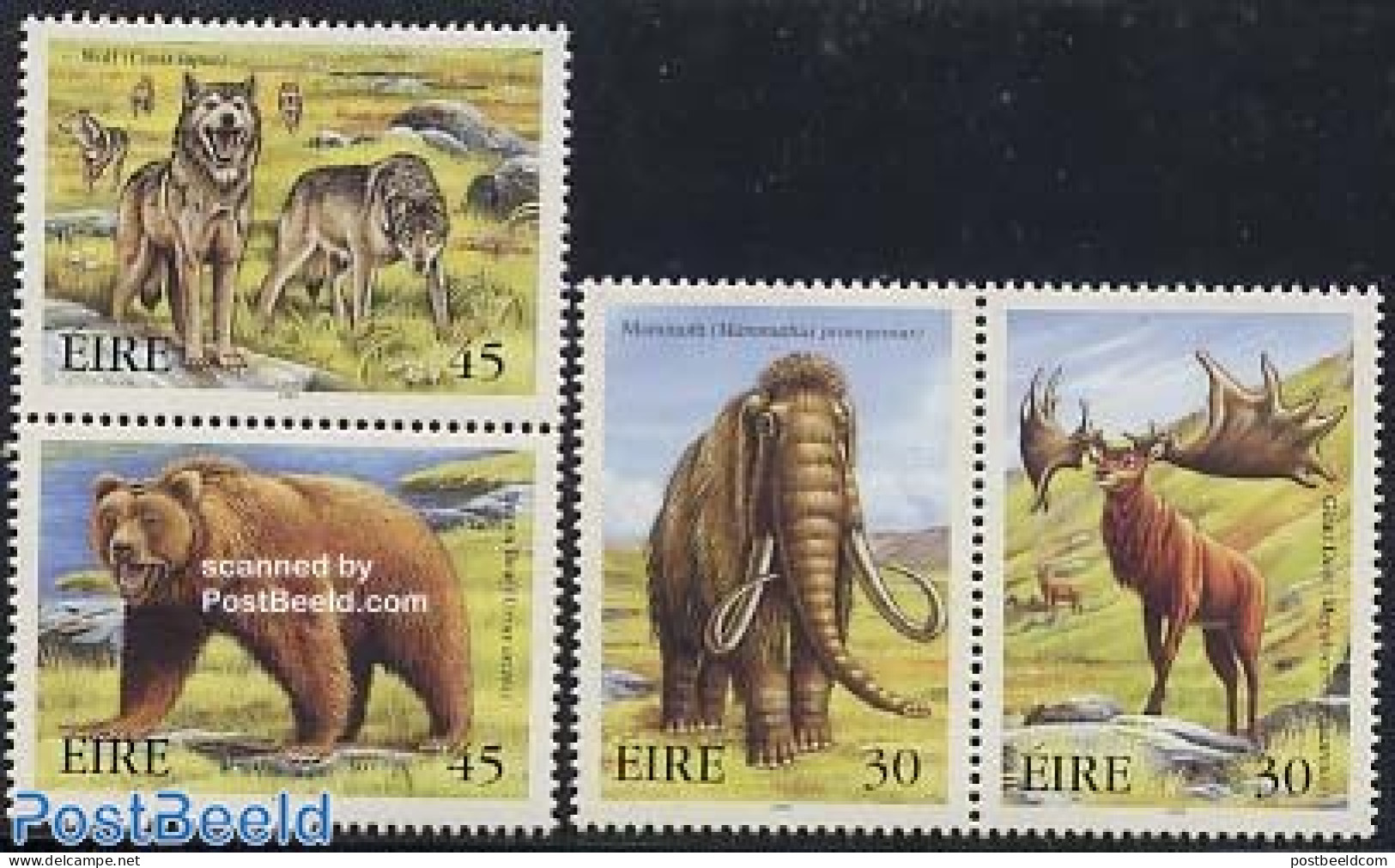 Ireland 1999 Extinct Animals 2x2v [:], Mint NH, Nature - Animals (others & Mixed) - Bears - Deer - Prehistoric Animals - Ongebruikt