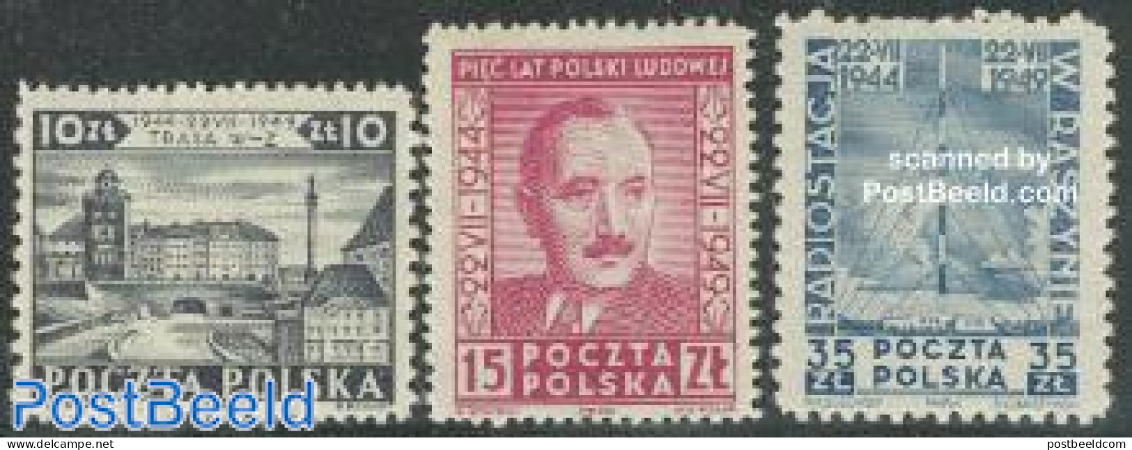Poland 1949 July Manifest 3v, Mint NH, Performance Art - Radio And Television - Unused Stamps