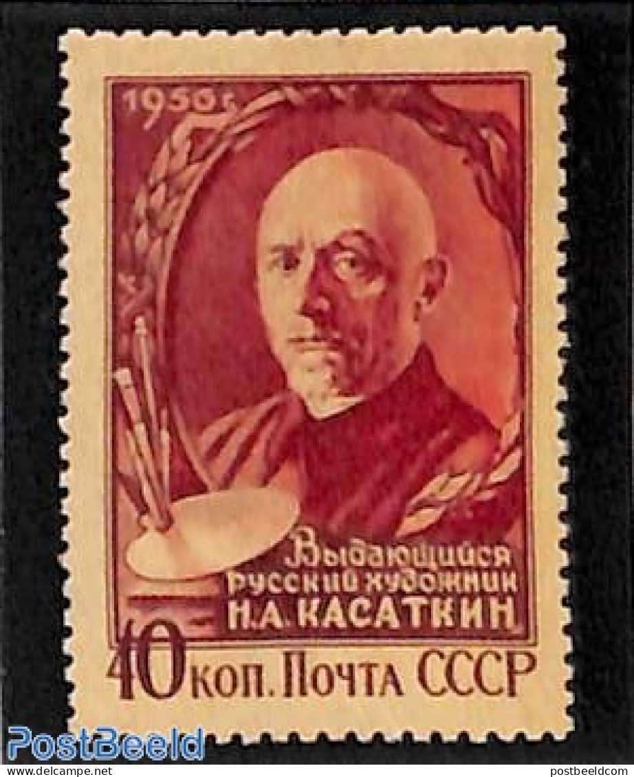 Russia, Soviet Union 1956 N.A. Kassatkin 1v, Mint NH, Art - Self Portraits - Ungebraucht