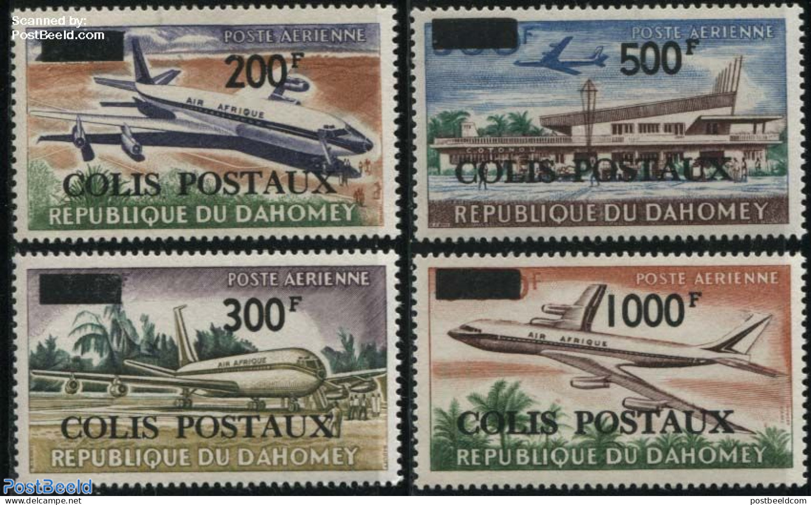 Dahomey 1967 Parcel Post, Aeroplanes 4v, Mint NH, Transport - Aircraft & Aviation - Vliegtuigen