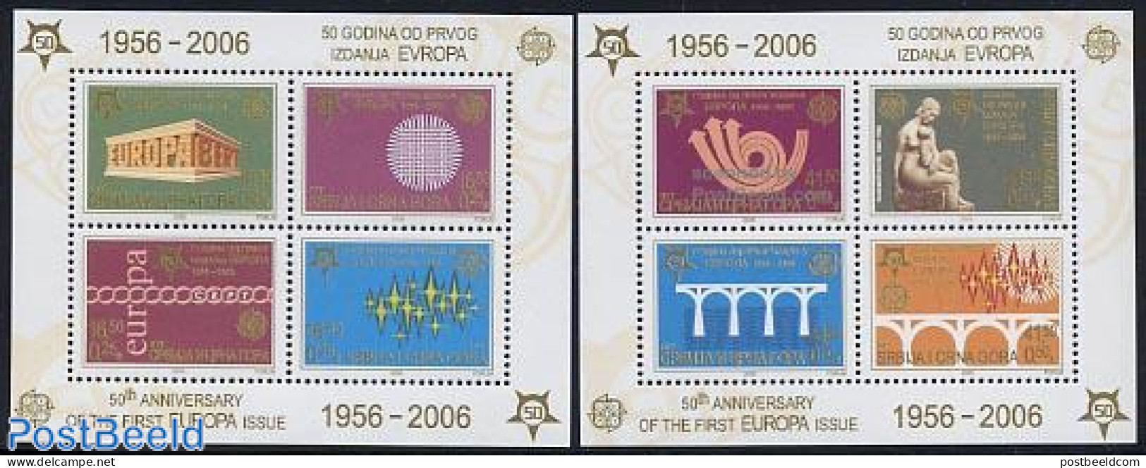 Serbia/Montenegro 2005 50 Years Europa Issue 2 S/s, Mint NH, History - Europa (cept) - Europa Hang-on Issues - Art - B.. - Europäischer Gedanke