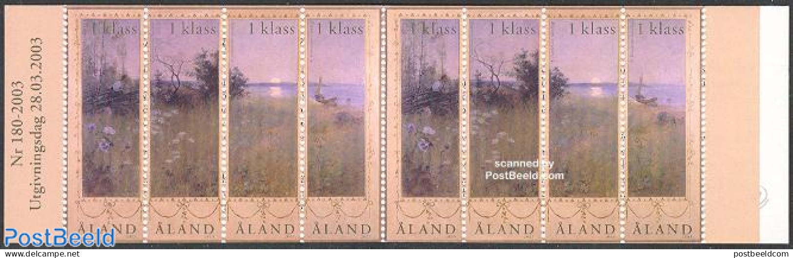 Aland 2003 Paintings Booklet, Mint NH, Transport - Stamp Booklets - Ships And Boats - Art - Paintings - Sin Clasificación
