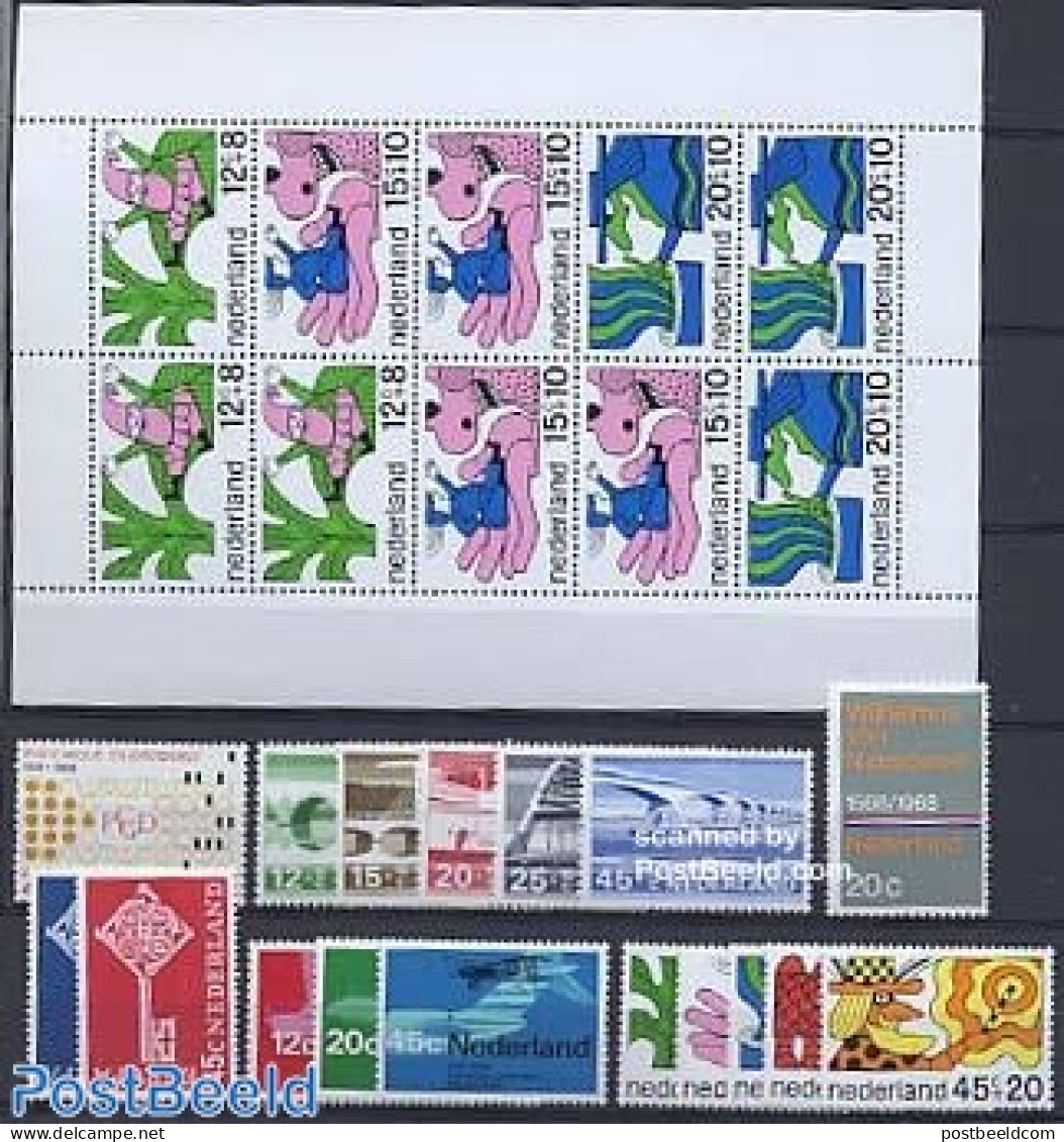 Netherlands 1968 Yearset 1968 (17v+1s/s), Mint NH, Various - Yearsets (by Country) - Nuevos