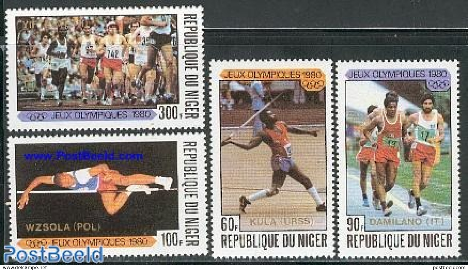 Niger 1980 Olympic Winners 4v, Mint NH, Sport - Athletics - Olympic Games - Athletics