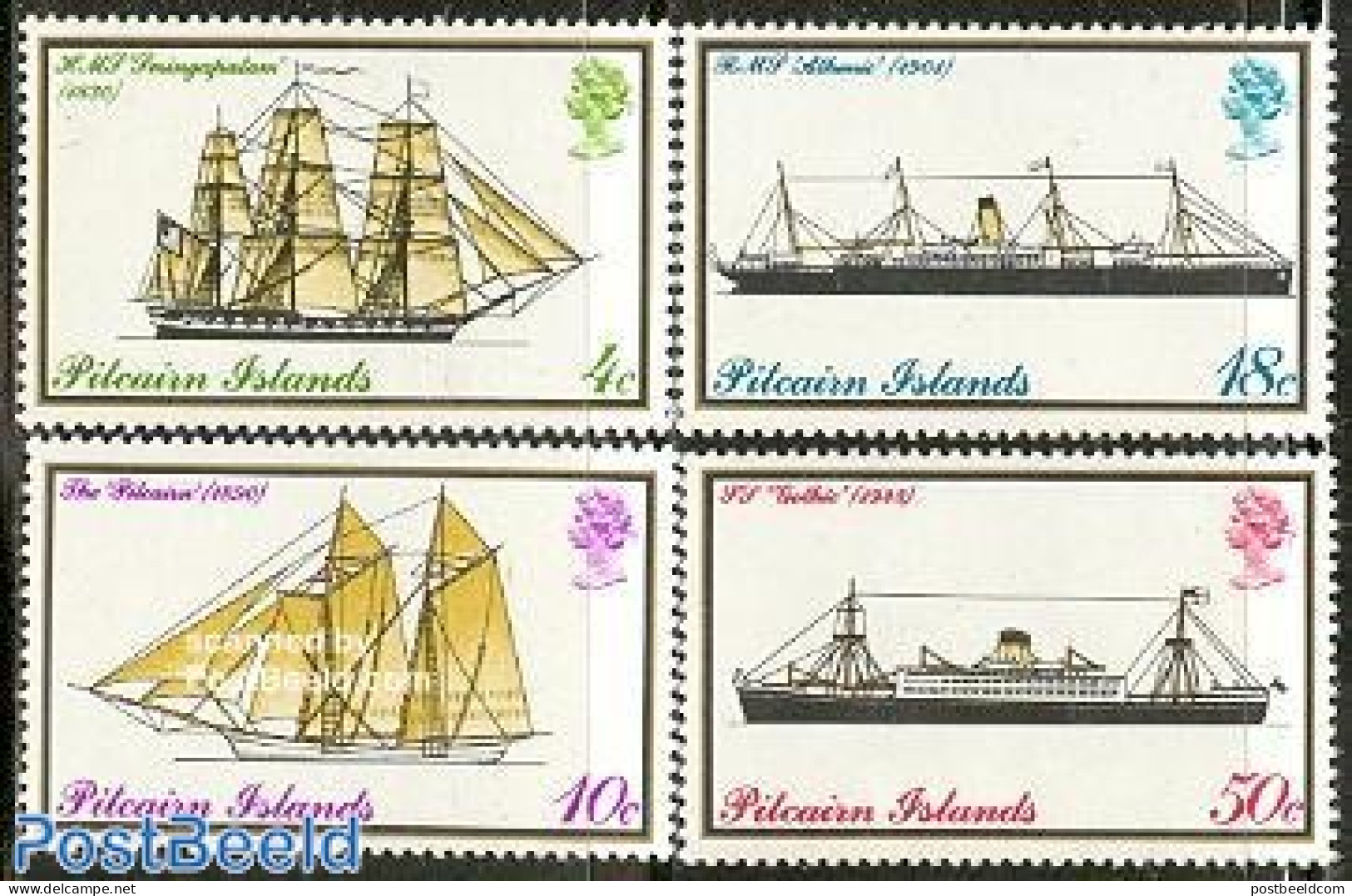 Pitcairn Islands 1975 Ships 4v, Mint NH, Transport - Post - Ships And Boats - Post