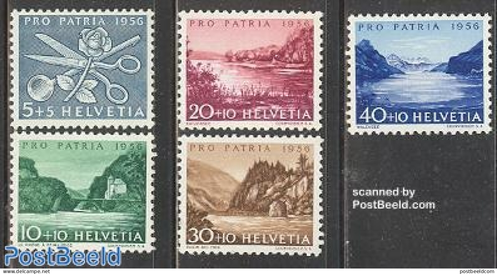 Switzerland 1956 Pro Patria 5v, Mint NH, Nature - Sport - Flowers & Plants - Roses - Mountains & Mountain Climbing - A.. - Nuevos
