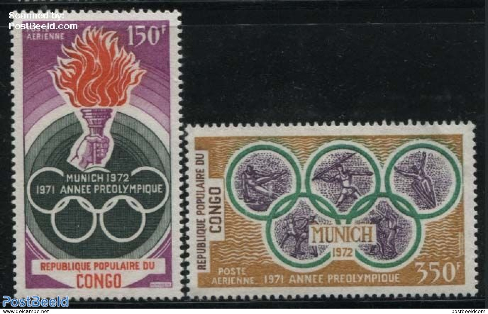 Congo Republic 1972 Olympic Games Munich 2v, Mint NH, Sport - Athletics - Olympic Games - Leichtathletik