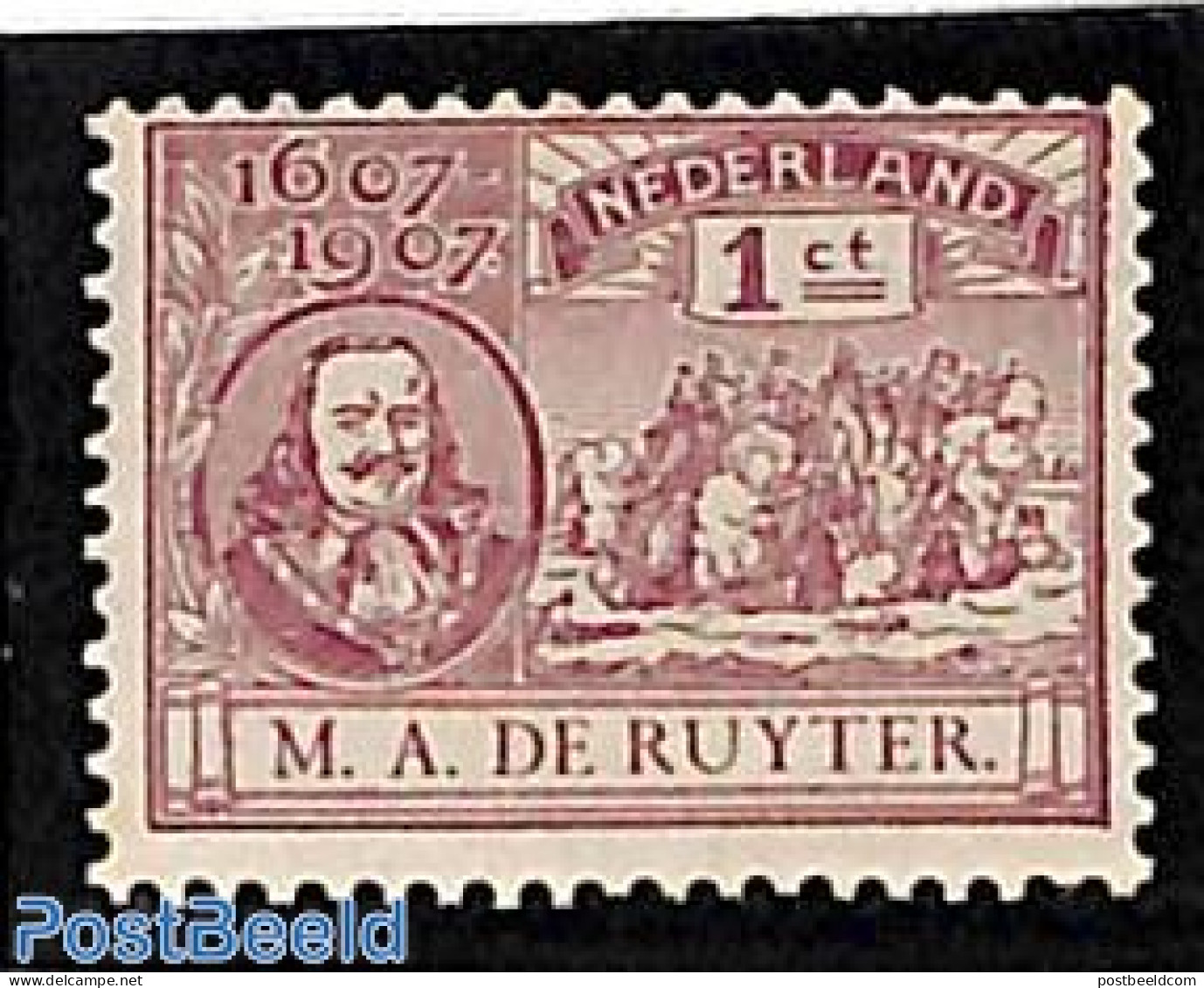 Netherlands 1907 1.5c, Michiel De Ruyter, Mint NH, Transport - Ships And Boats - Nuovi