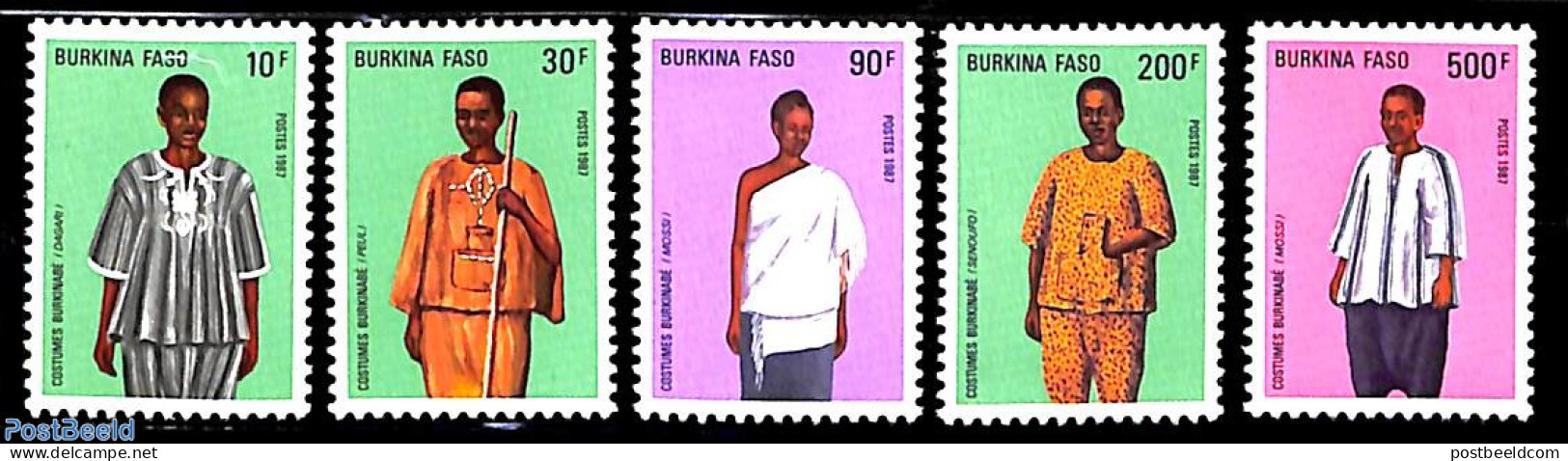 Burkina Faso 1987 Costumes 5v, Mint NH, Various - Costumes - Disfraces