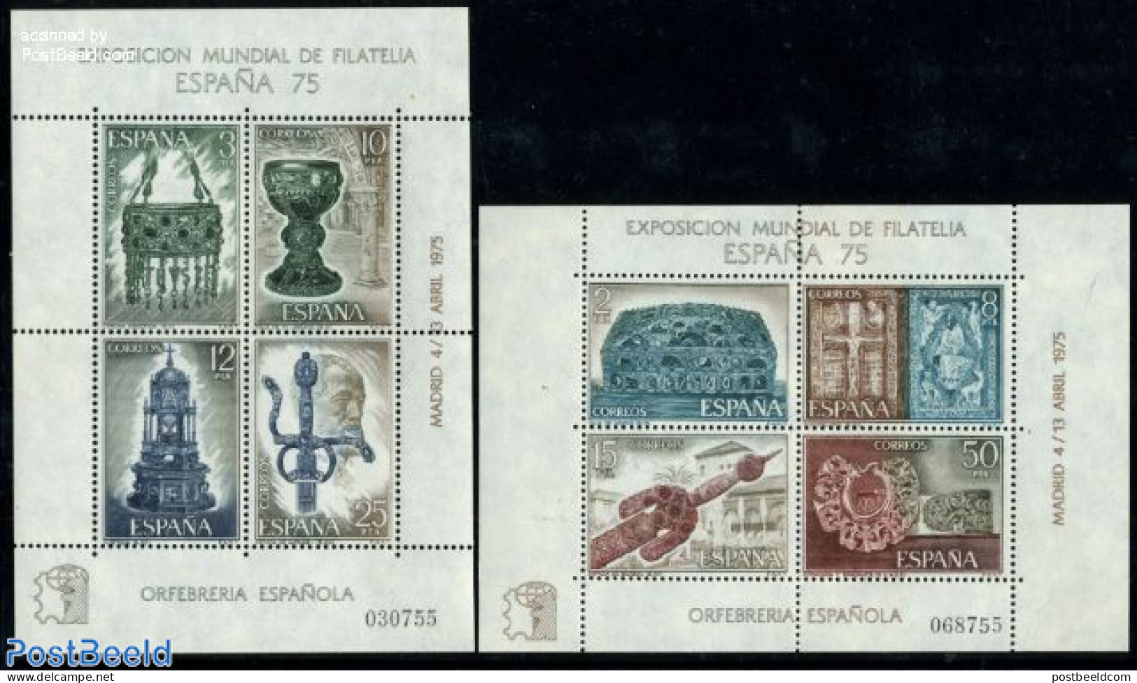 Spain 1975 Espana 75 2 S/s, Mint NH, Philately - Art - Art & Antique Objects - Ongebruikt