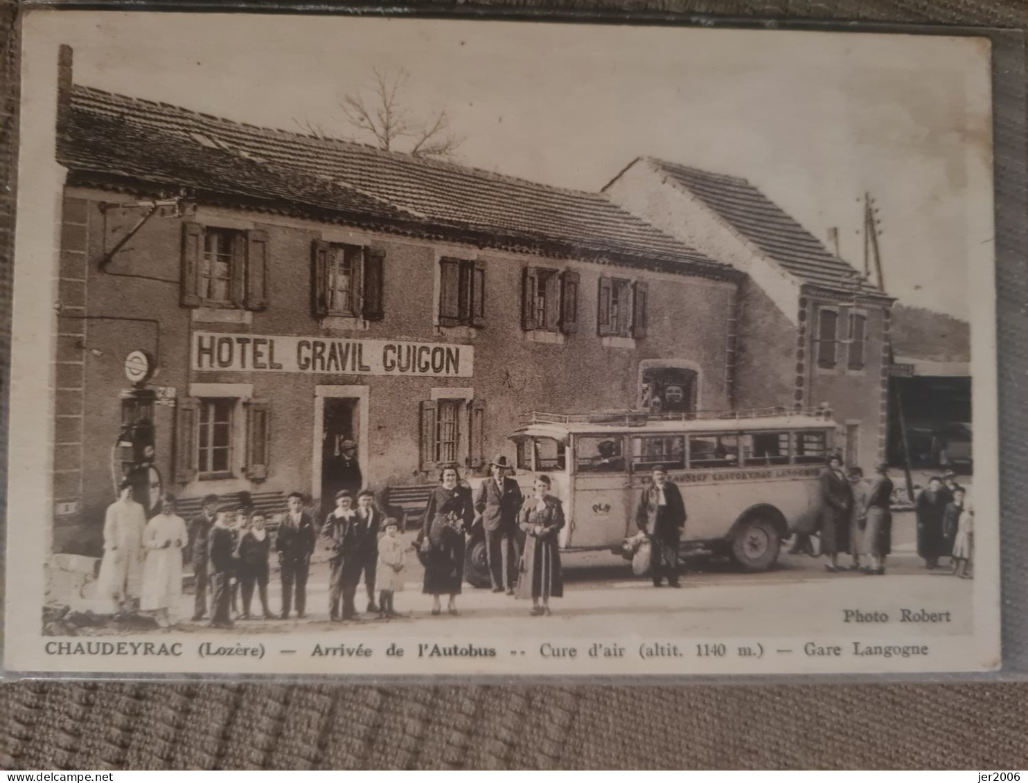 48.LOZERE// CHAUDEYRAC.ARRIVEE DE L'AUTOBUS  GARE DE LANGOGNE - Autres & Non Classés