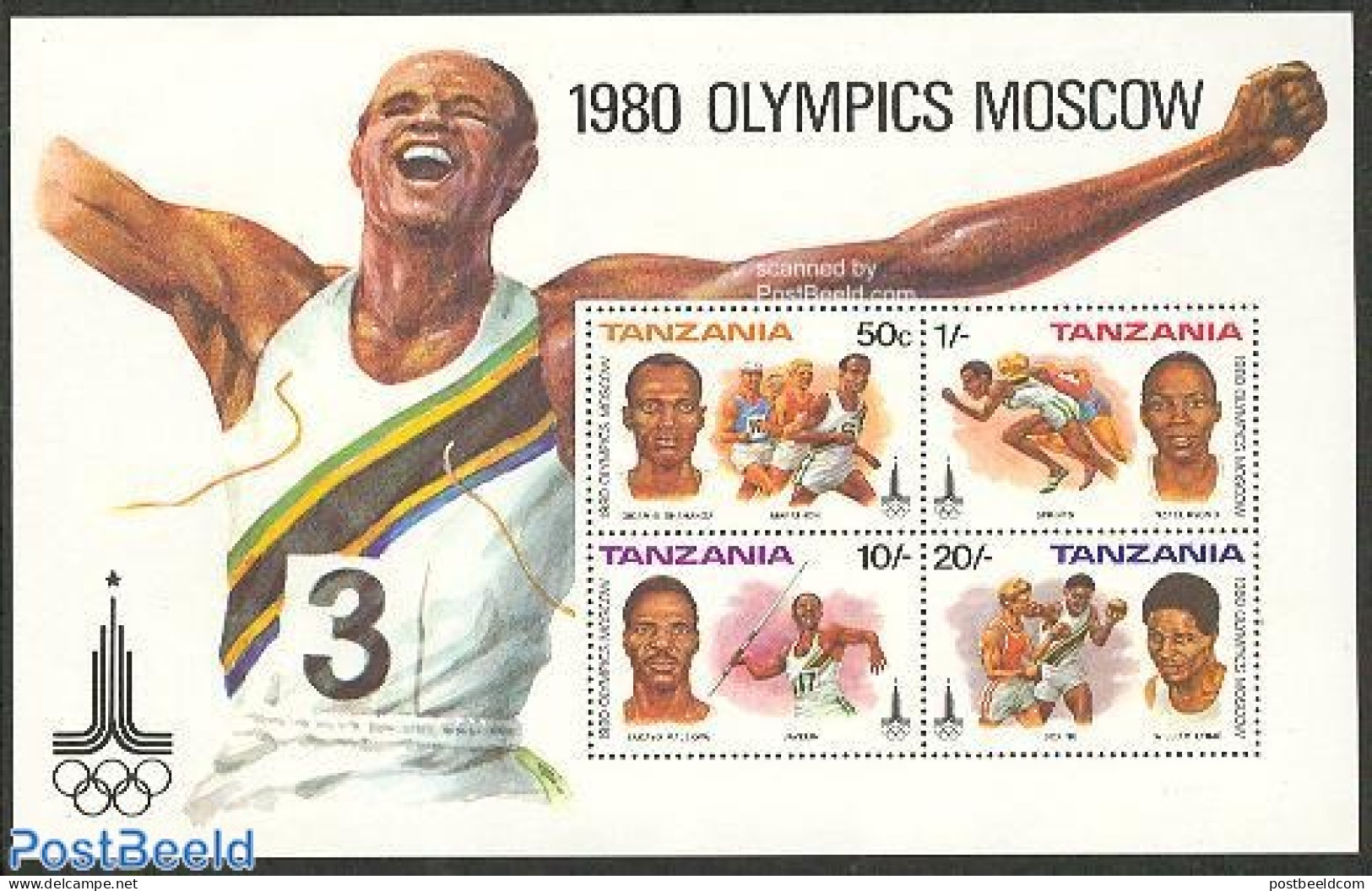 Tanzania 1980 Olympic Games Moscow S/s, Mint NH, Sport - Athletics - Boxing - Olympic Games - Atletica