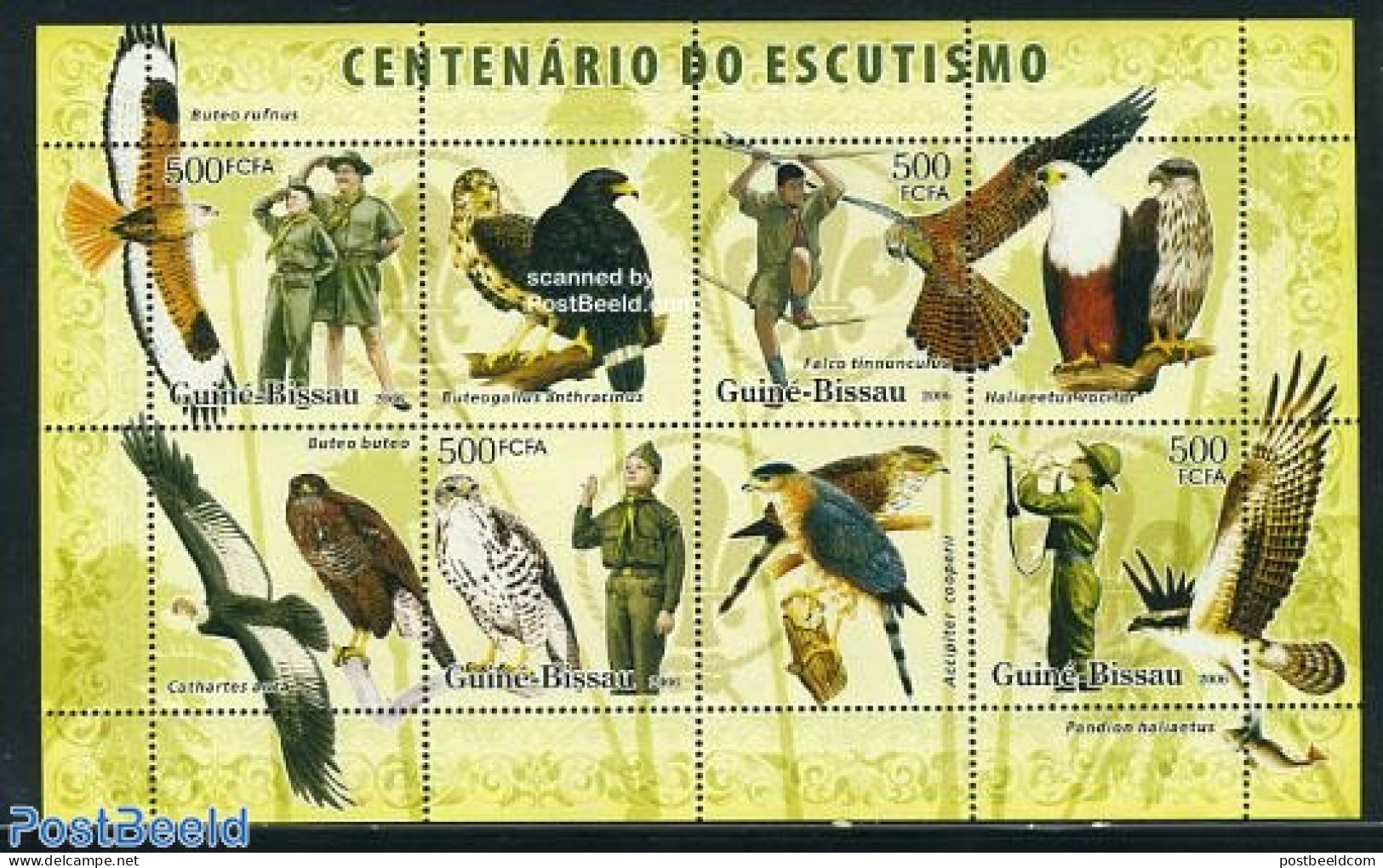 Guinea Bissau 2006 Scouting, Birds Of Prey 4v M/s, Mint NH, Nature - Sport - Birds - Birds Of Prey - Scouting - Guinée-Bissau