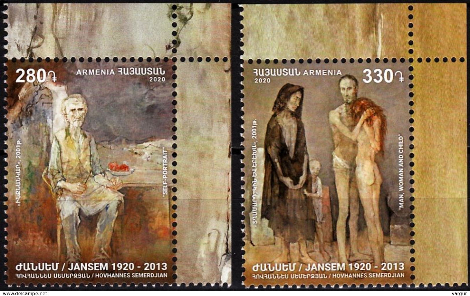 ARMENIA 2020-06 ART Paintings. J. Jansem (H. Semerdjian). CORNER, MNH - Modernos