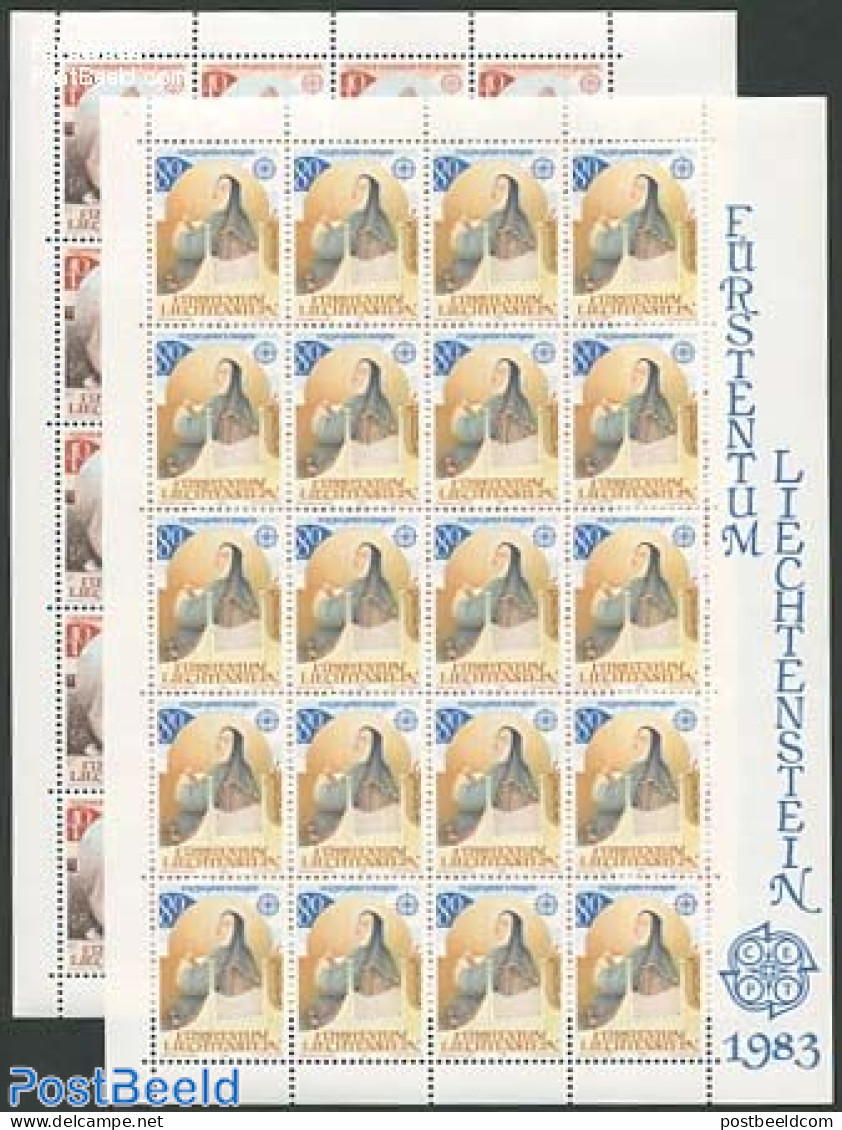 Liechtenstein 1983 Europa 2 M/ss, Mint NH, History - Europa (cept) - Ongebruikt