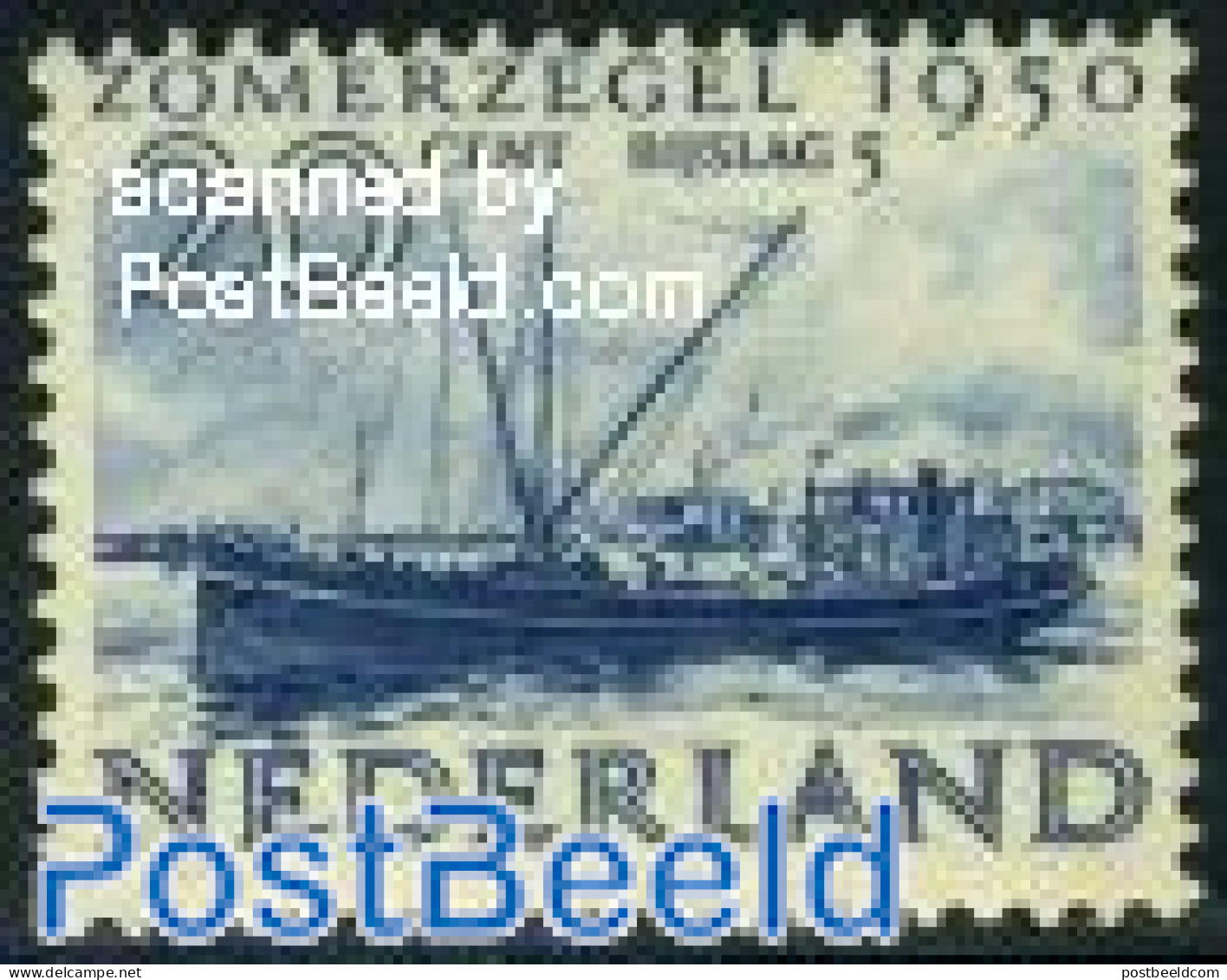 Netherlands 1950 20c, Motorship, Stamp Out Of Set, Mint NH, Transport - Ships And Boats - Ongebruikt
