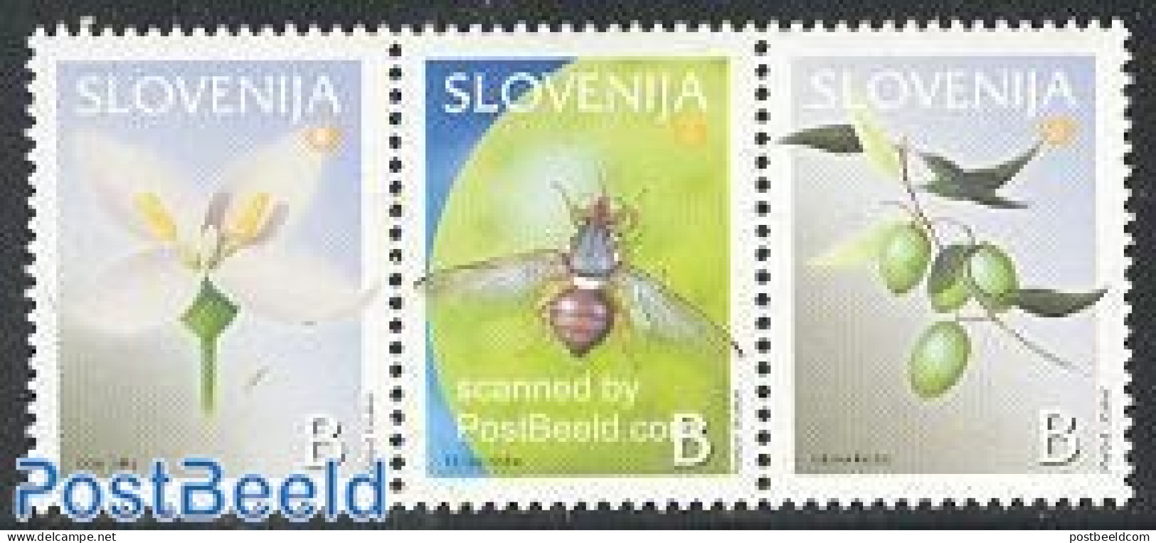 Slovenia 2003 Flora/fauna 3v [::], Mint NH, Nature - Flowers & Plants - Fruit - Insects - Frutas