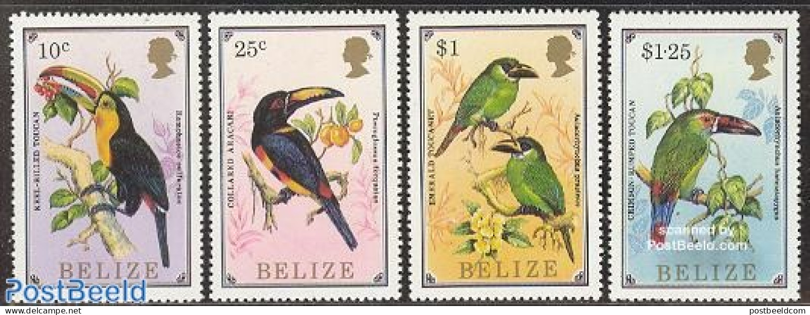 Belize/British Honduras 1986 Tucans 4v, Mint NH, Nature - Birds - Toucans - Honduras Británica (...-1970)