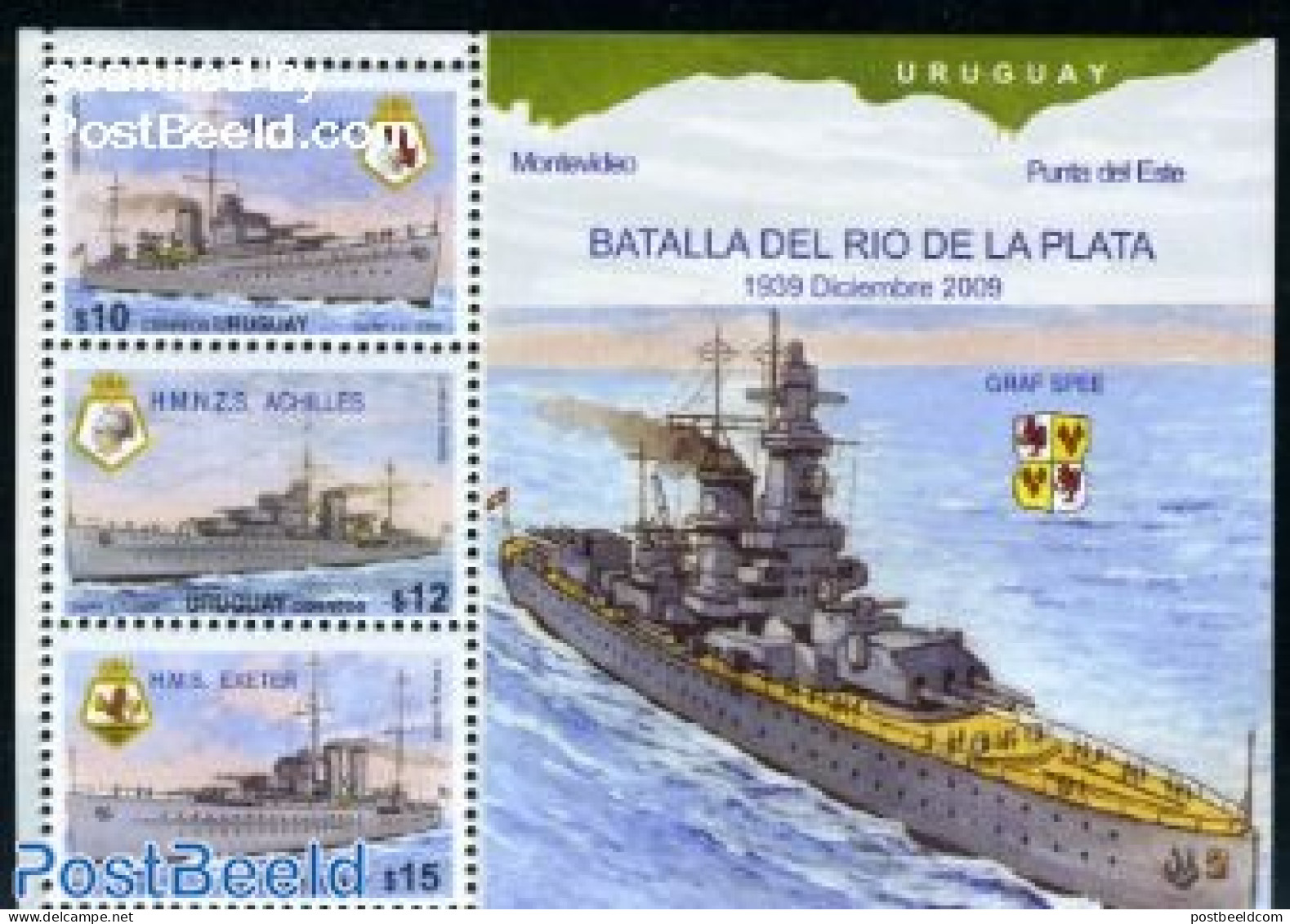 Uruguay 2009 Rio De La Plata S/s, Mint NH, Transport - Ships And Boats - Barche