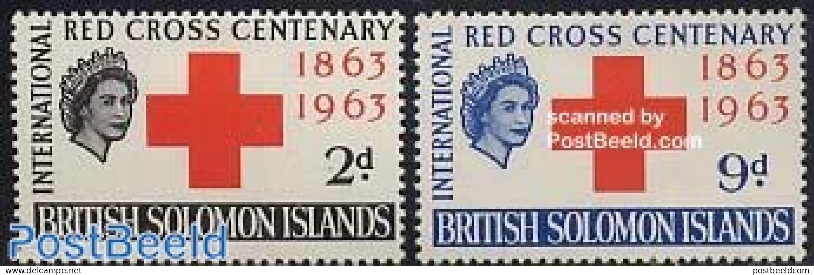 Solomon Islands 1963 Red Cross Centenary 2v, Mint NH, Health - Red Cross - Croix-Rouge