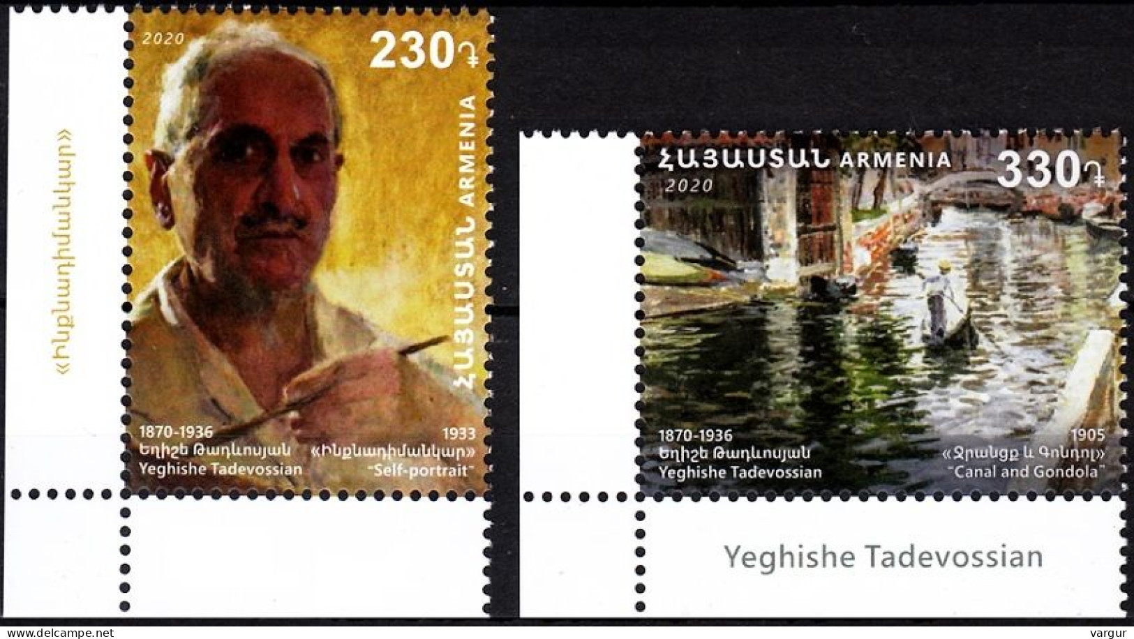 ARMENIA 2020-11 ART Paintings. Tadevosian - 150. CORNER, MNH - Modernos