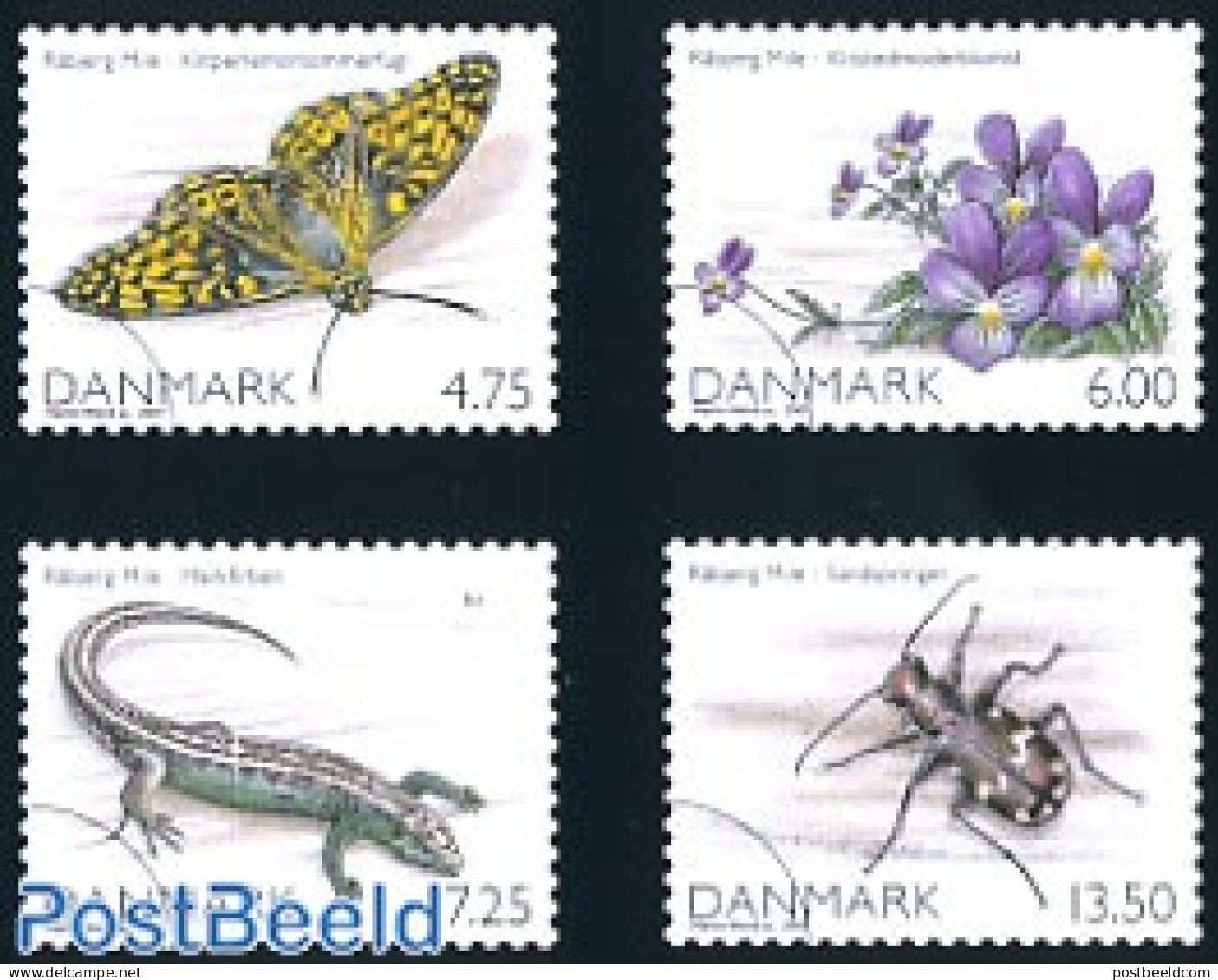 Denmark 2007 Danish Nature 4v, Mint NH, Nature - Animals (others & Mixed) - Butterflies - Flowers & Plants - Insects -.. - Nuovi