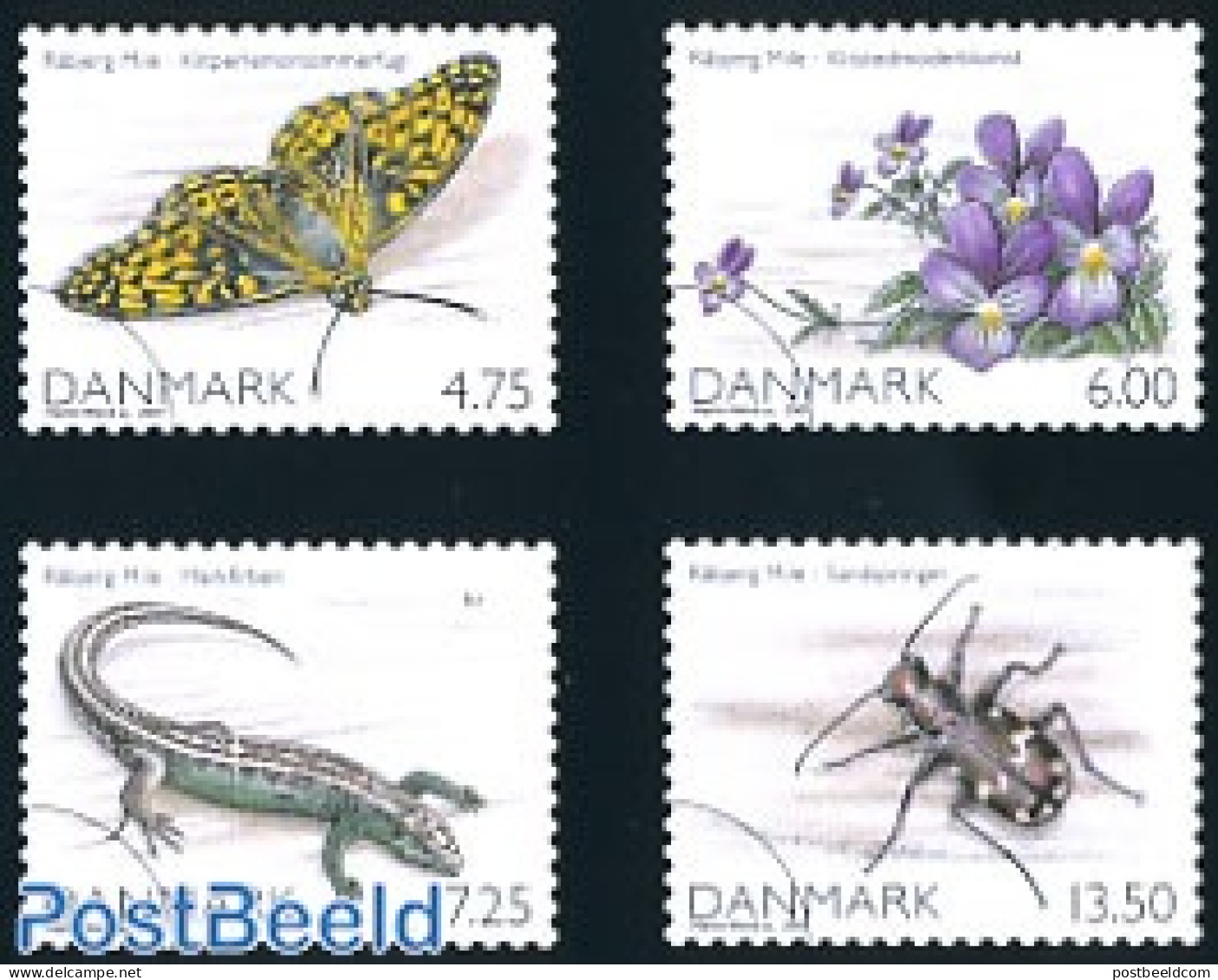 Denmark 2007 Danish Nature 4v, Mint NH, Nature - Animals (others & Mixed) - Butterflies - Flowers & Plants - Insects -.. - Nuevos